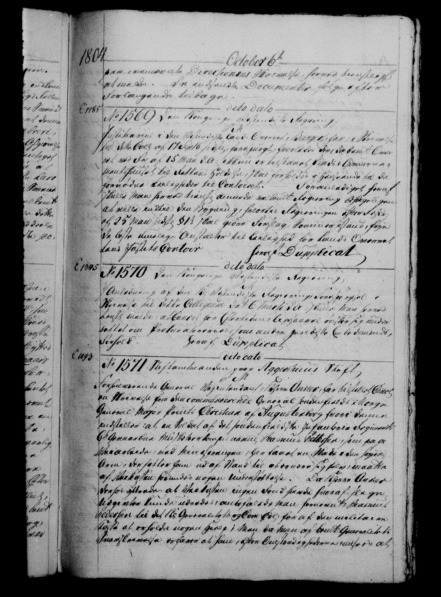 Danske Kanselli 1800-1814, AV/RA-EA-3024/H/Hg/Hga/Hgaa/L0010: Brevbok, 1804