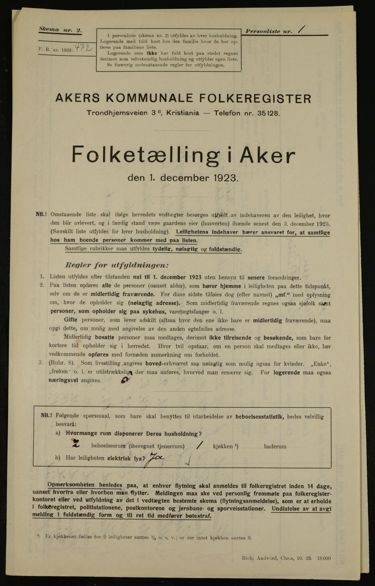 , Kommunal folketelling 1.12.1923 for Aker, 1923, s. 39538