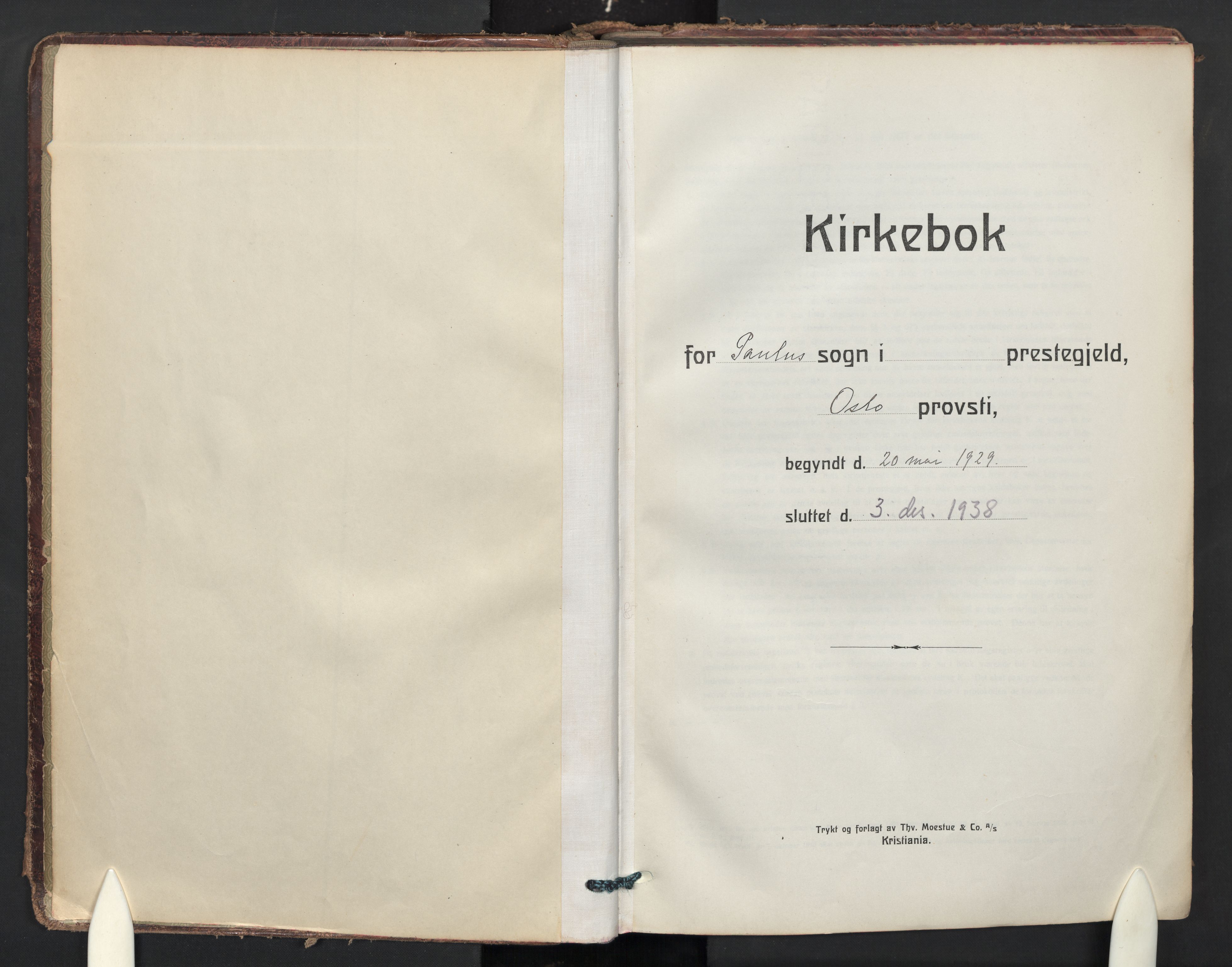 Paulus prestekontor Kirkebøker, SAO/A-10871/F/Fa/L0028: Ministerialbok nr. 28, 1929-1938