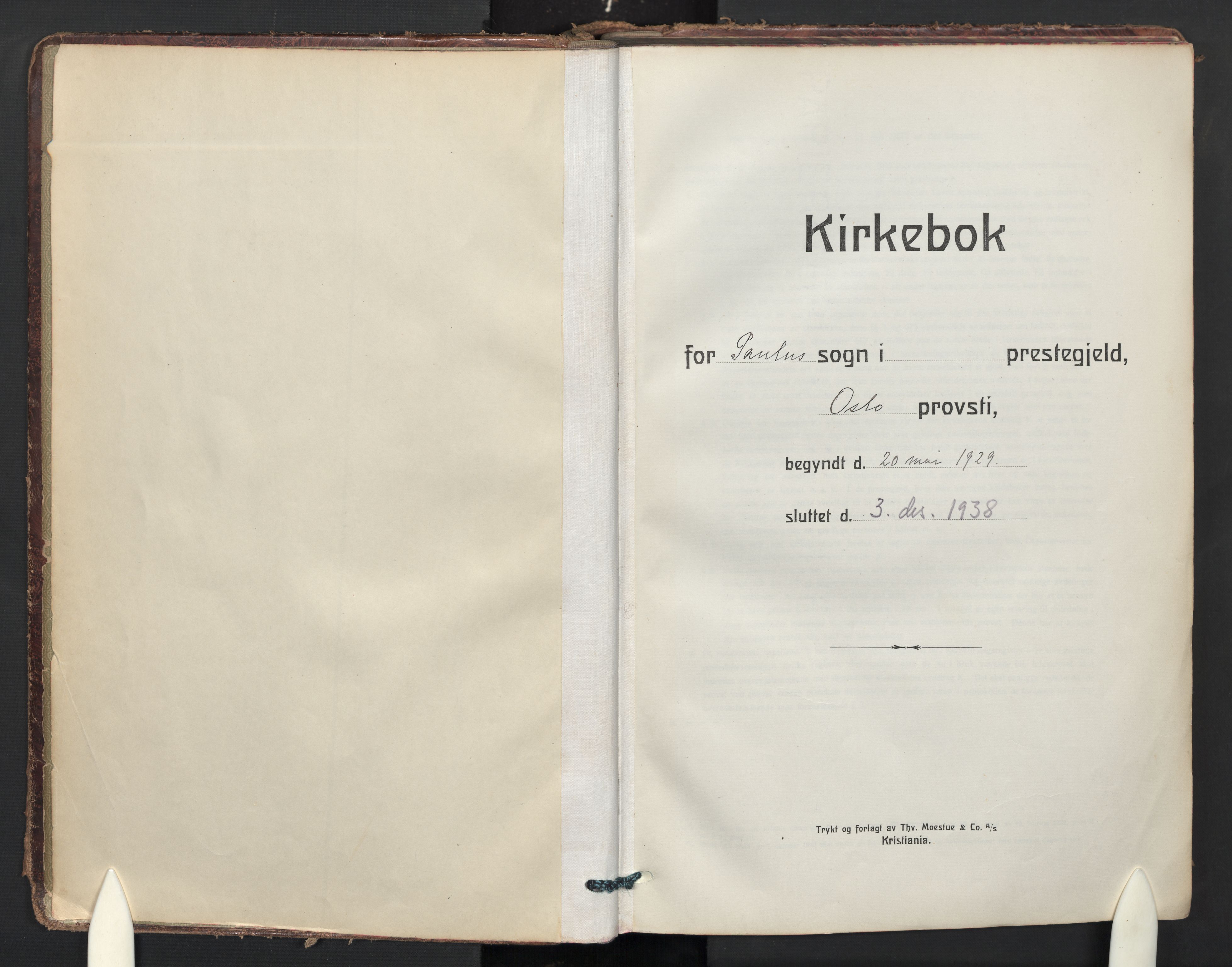 Paulus prestekontor Kirkebøker, AV/SAO-A-10871/F/Fa/L0028: Ministerialbok nr. 28, 1929-1938