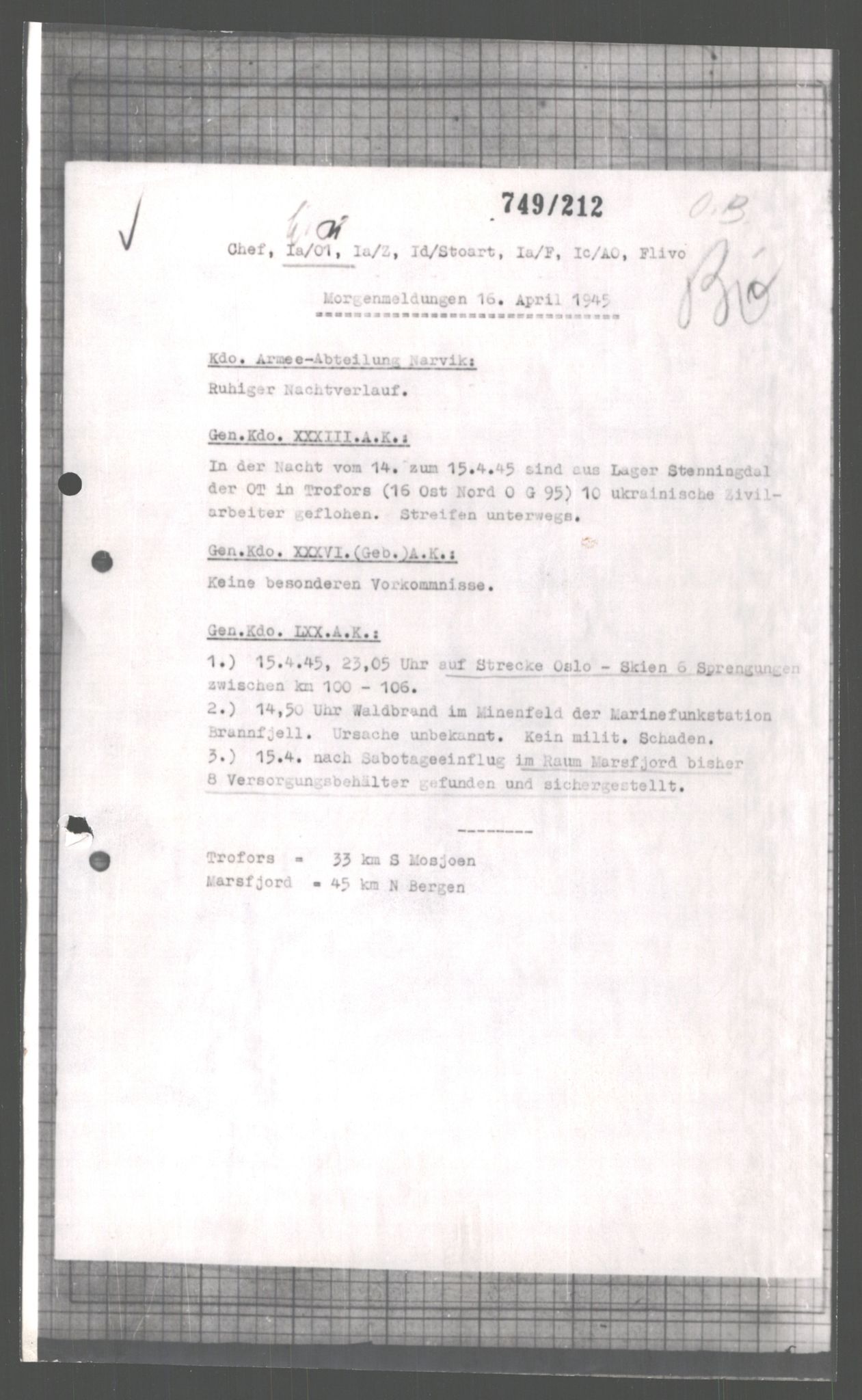 Forsvarets Overkommando. 2 kontor. Arkiv 11.4. Spredte tyske arkivsaker, AV/RA-RAFA-7031/D/Dar/Dara/L0004: Krigsdagbøker for 20. Gebirgs-Armee-Oberkommando (AOK 20), 1945, s. 597