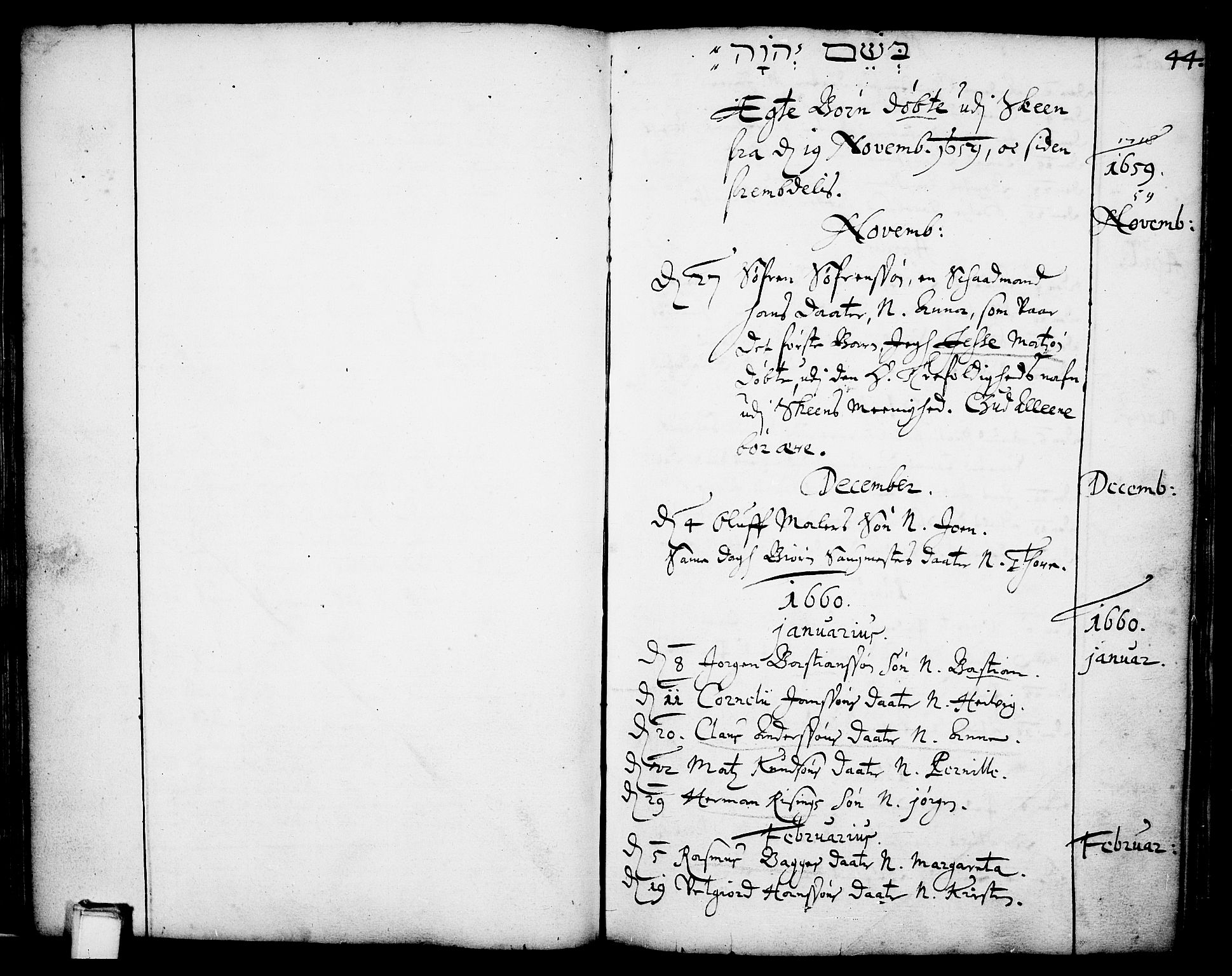 Skien kirkebøker, AV/SAKO-A-302/F/Fa/L0001: Ministerialbok nr. 1, 1659-1679, s. 44