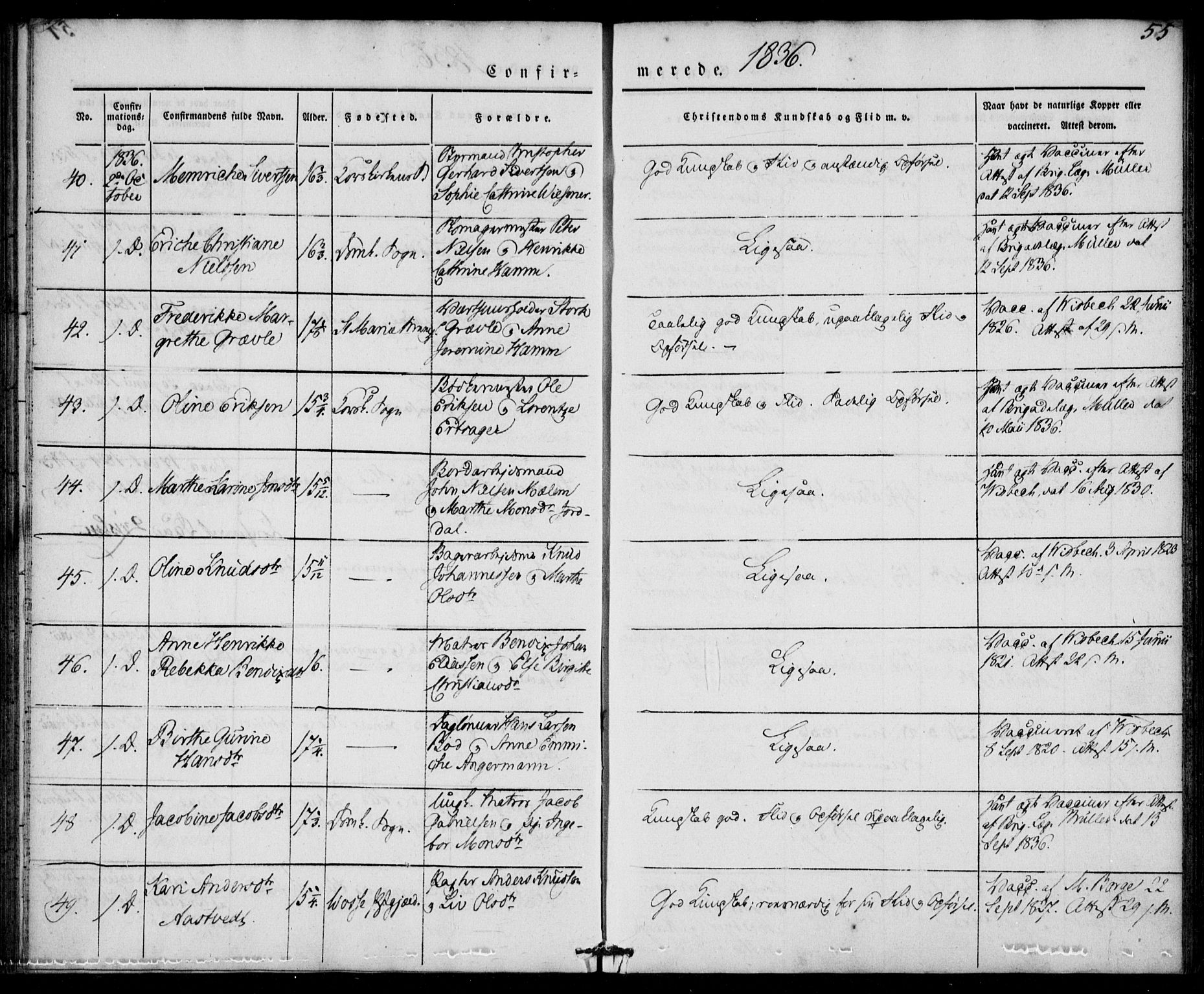 Korskirken sokneprestembete, SAB/A-76101/H/Haa/L0025: Ministerialbok nr. C 1, 1836-1842, s. 55