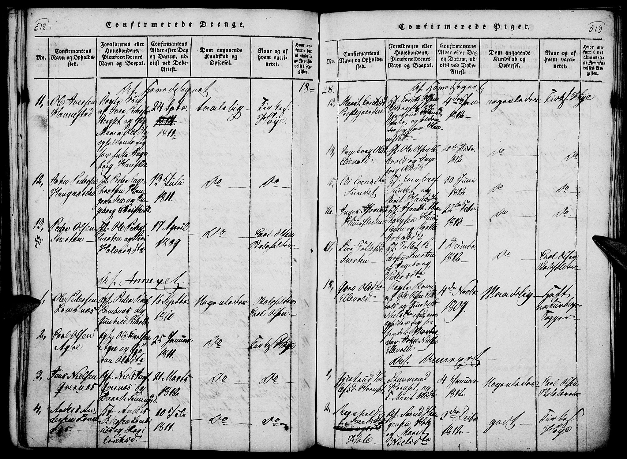 Rendalen prestekontor, AV/SAH-PREST-054/H/Ha/Haa/L0003: Ministerialbok nr. 3, 1815-1829, s. 518-519