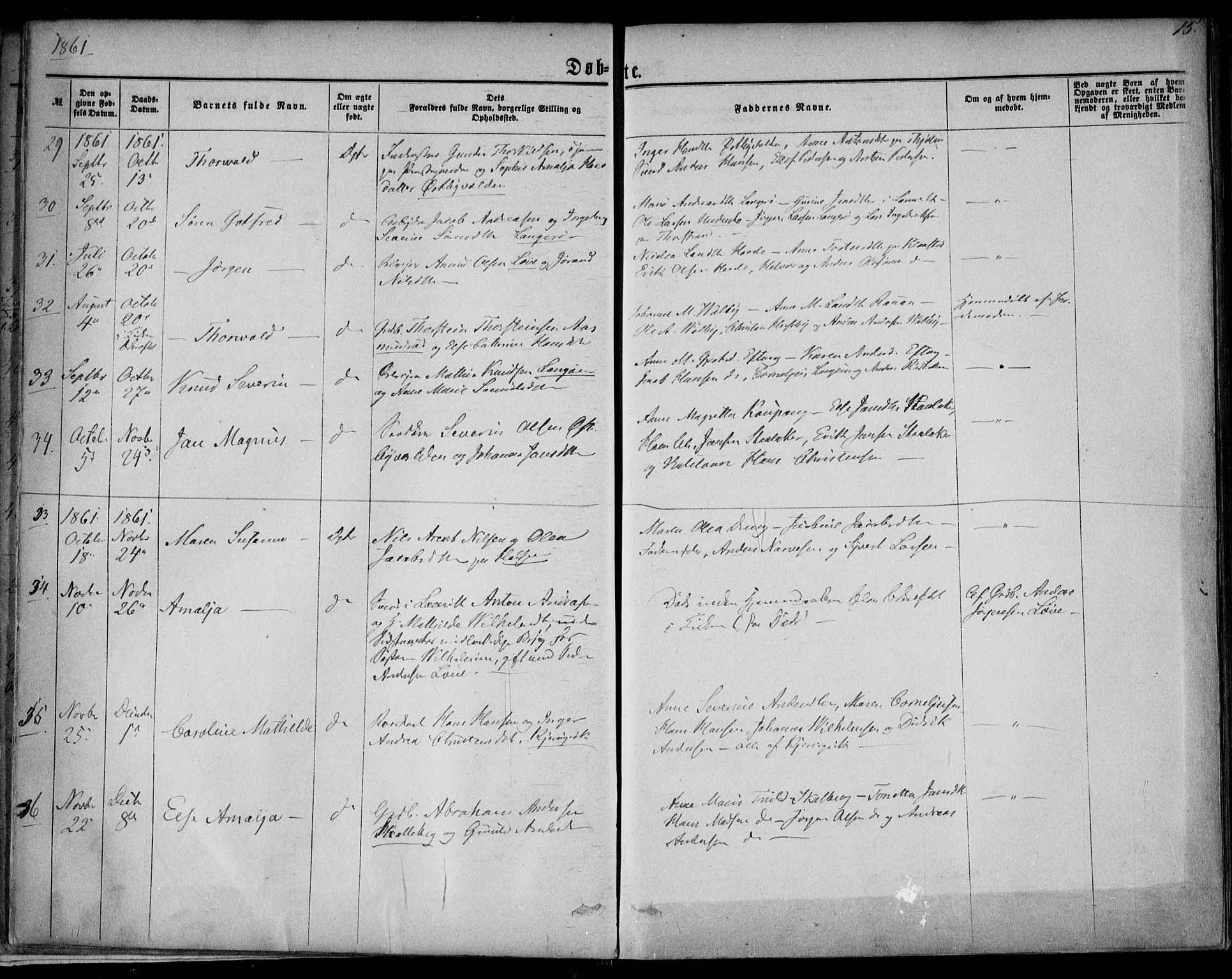 Tjølling kirkebøker, AV/SAKO-A-60/F/Fa/L0007: Ministerialbok nr. 7, 1860-1876, s. 15
