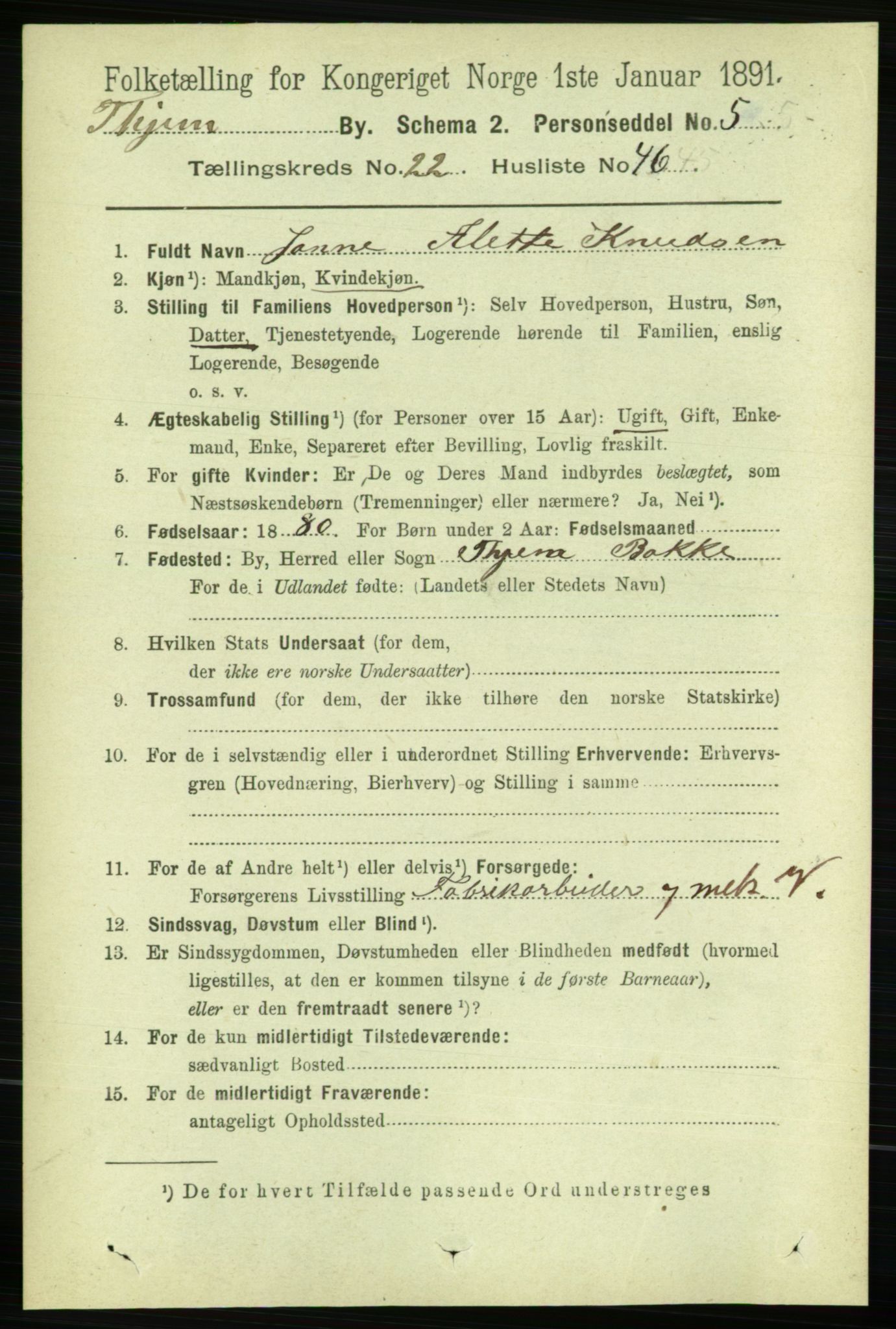 RA, Folketelling 1891 for 1601 Trondheim kjøpstad, 1891, s. 17162