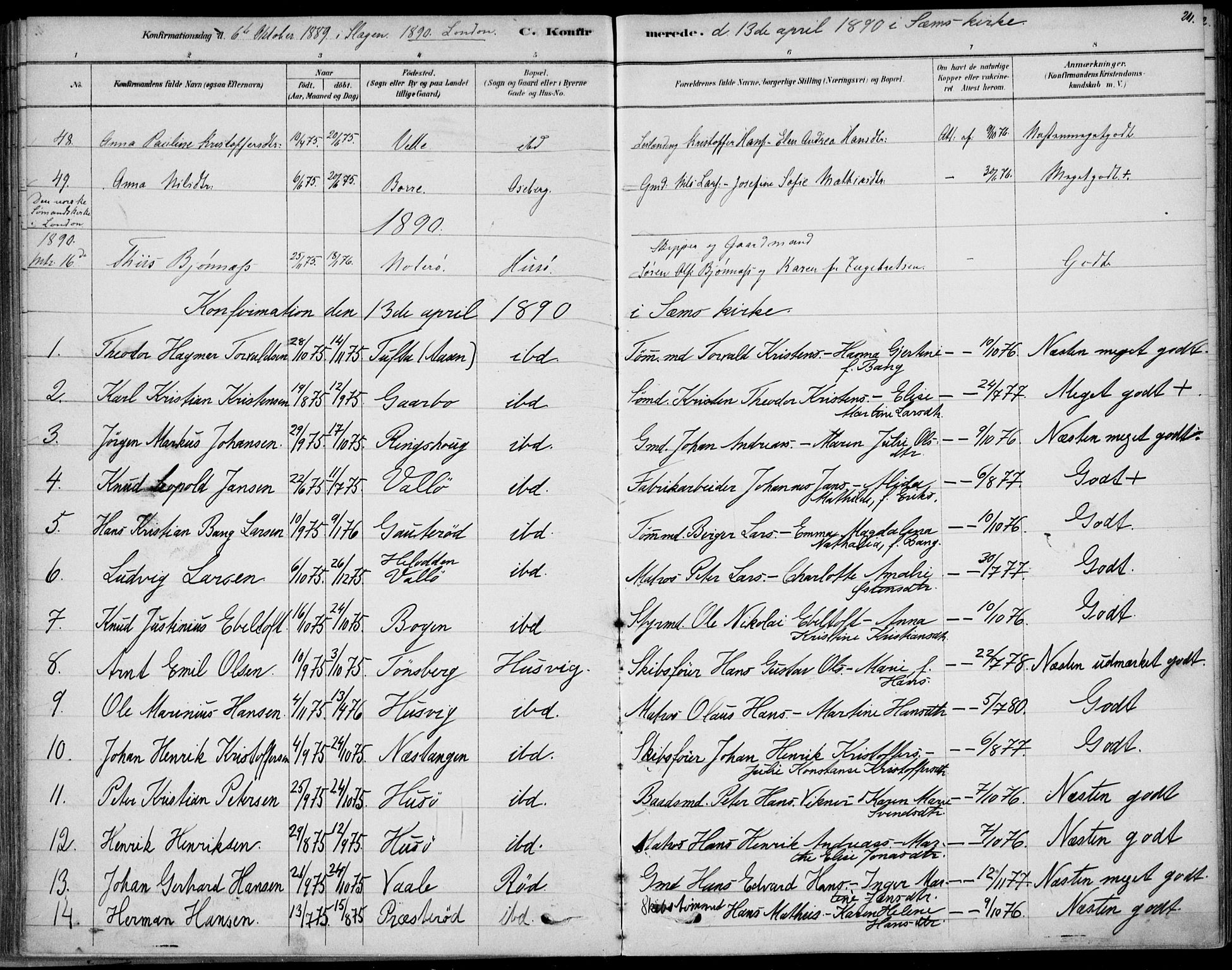 Sem kirkebøker, AV/SAKO-A-5/F/Fb/L0004: Ministerialbok nr. II 4, 1878-1891, s. 211