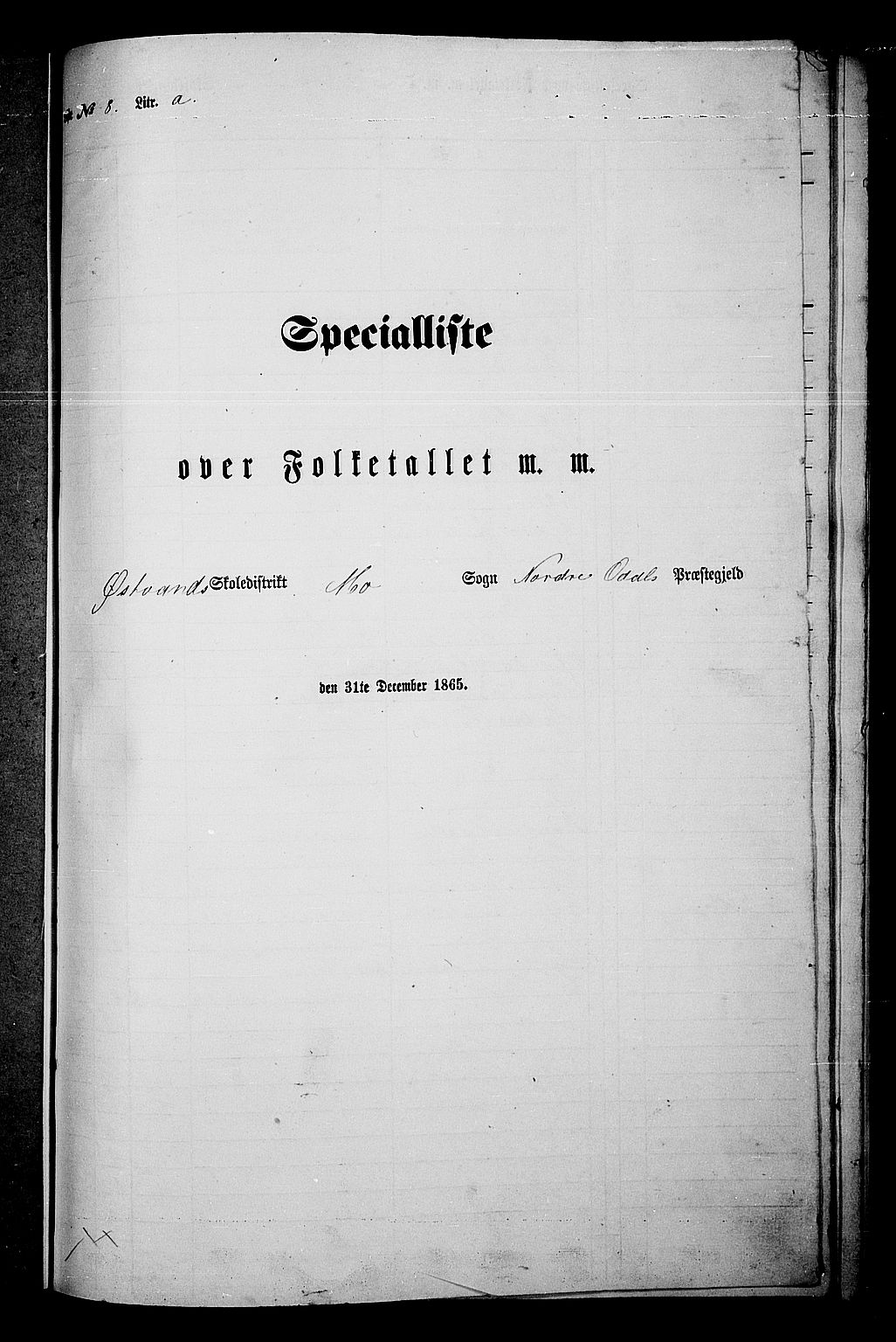 RA, Folketelling 1865 for 0418P Nord-Odal prestegjeld, 1865, s. 149