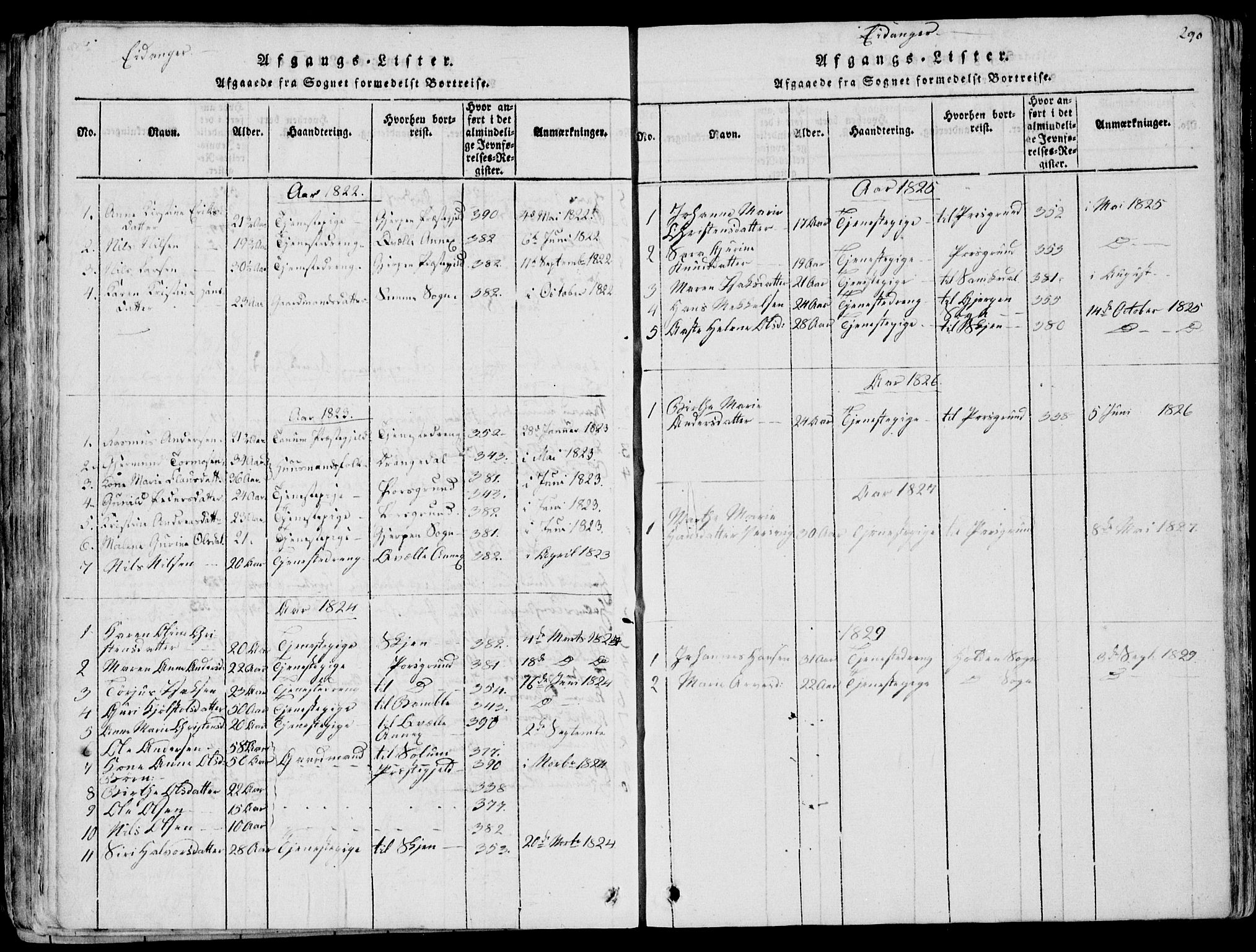 Eidanger kirkebøker, AV/SAKO-A-261/F/Fa/L0007: Ministerialbok nr. 7, 1814-1831, s. 290