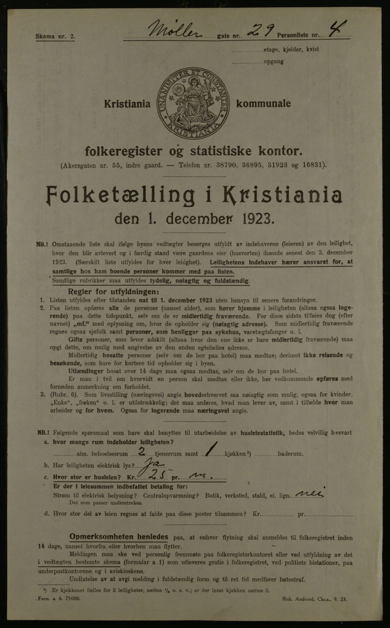 OBA, Kommunal folketelling 1.12.1923 for Kristiania, 1923, s. 75662