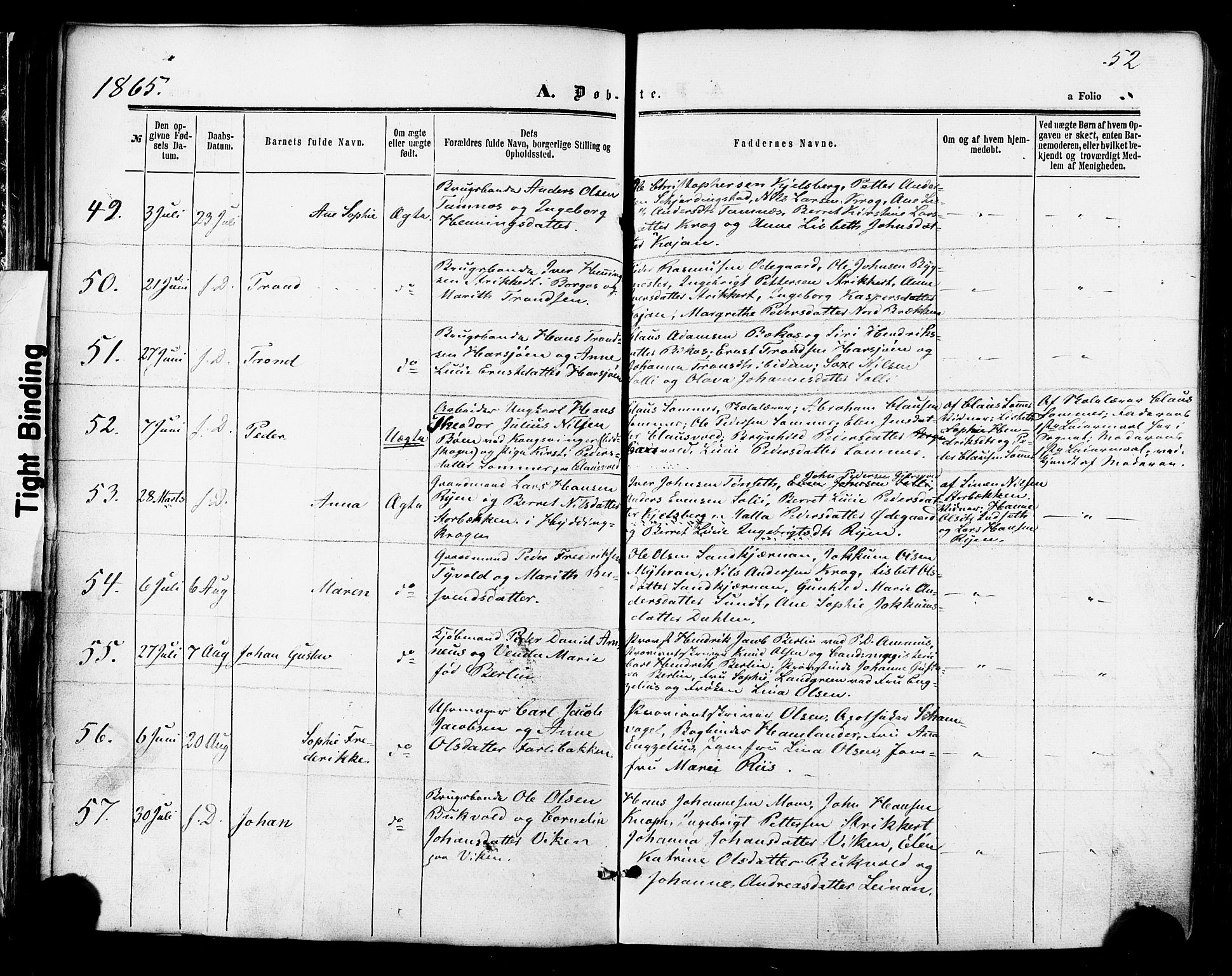 Ministerialprotokoller, klokkerbøker og fødselsregistre - Sør-Trøndelag, SAT/A-1456/681/L0932: Ministerialbok nr. 681A10, 1860-1878, s. 52