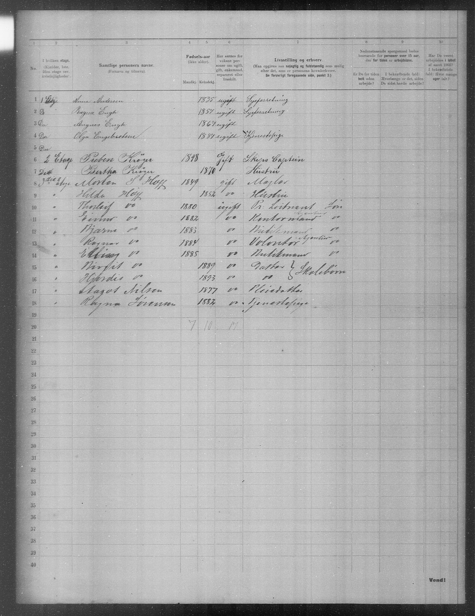 OBA, Kommunal folketelling 31.12.1903 for Kristiania kjøpstad, 1903, s. 17991