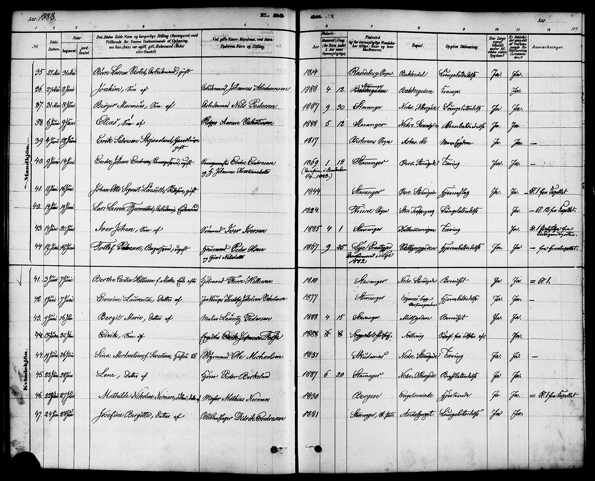 Domkirken sokneprestkontor, AV/SAST-A-101812/001/30/30BA/L0027: Ministerialbok nr. A 26, 1878-1896, s. 104