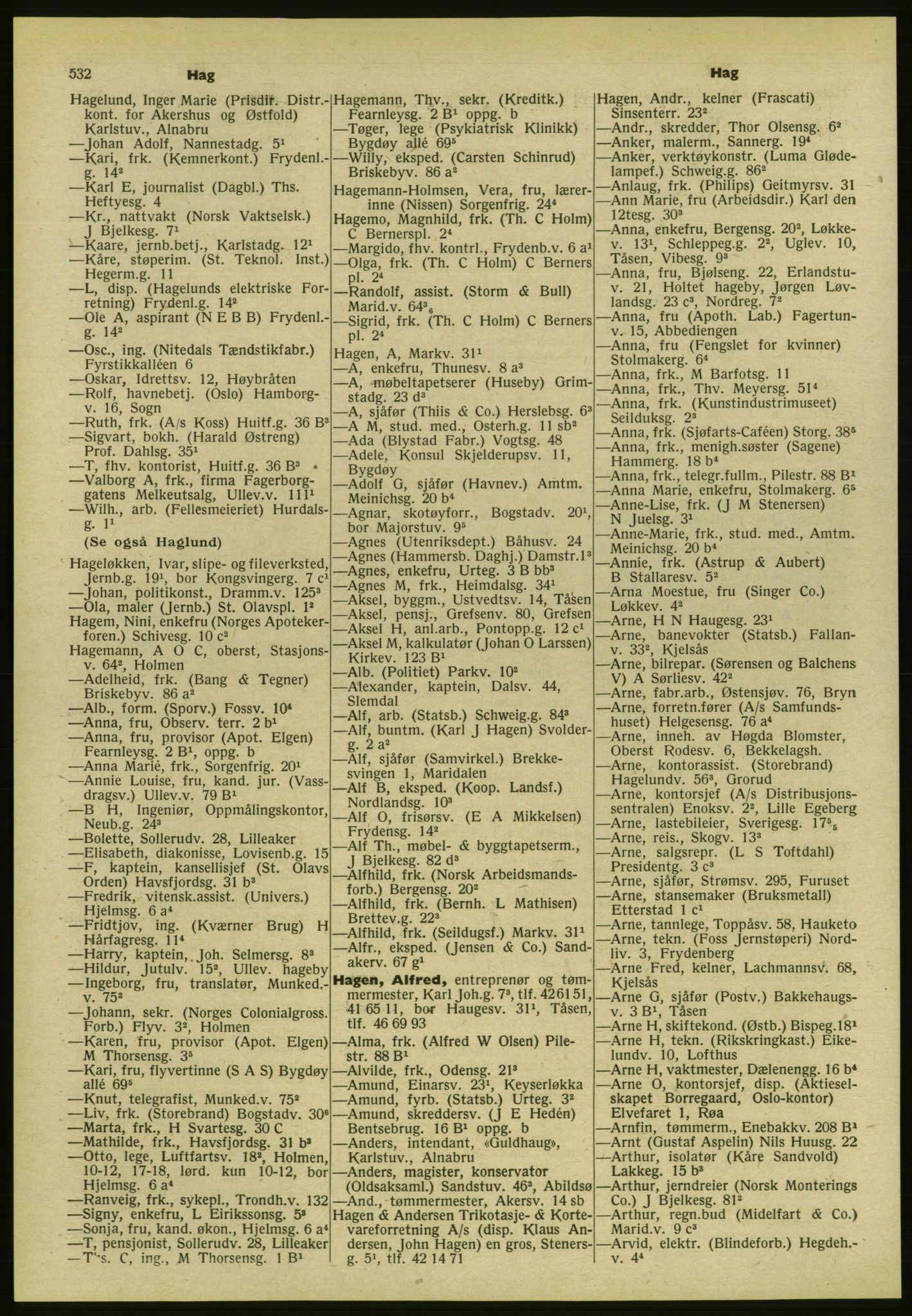 Kristiania/Oslo adressebok, PUBL/-, 1954, s. 532