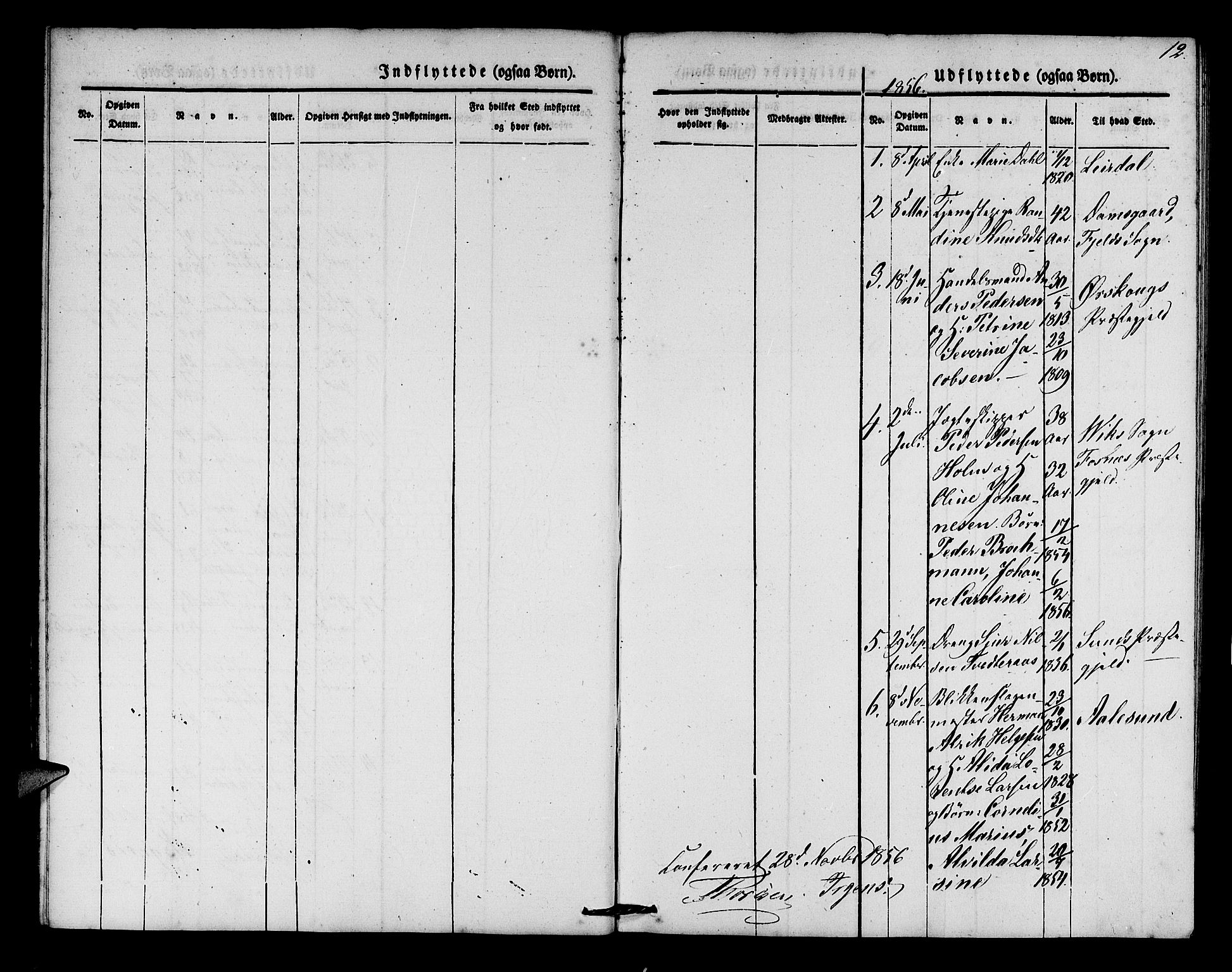 Korskirken sokneprestembete, AV/SAB-A-76101/H/Hab: Klokkerbok nr. F 1, 1844-1858, s. 12