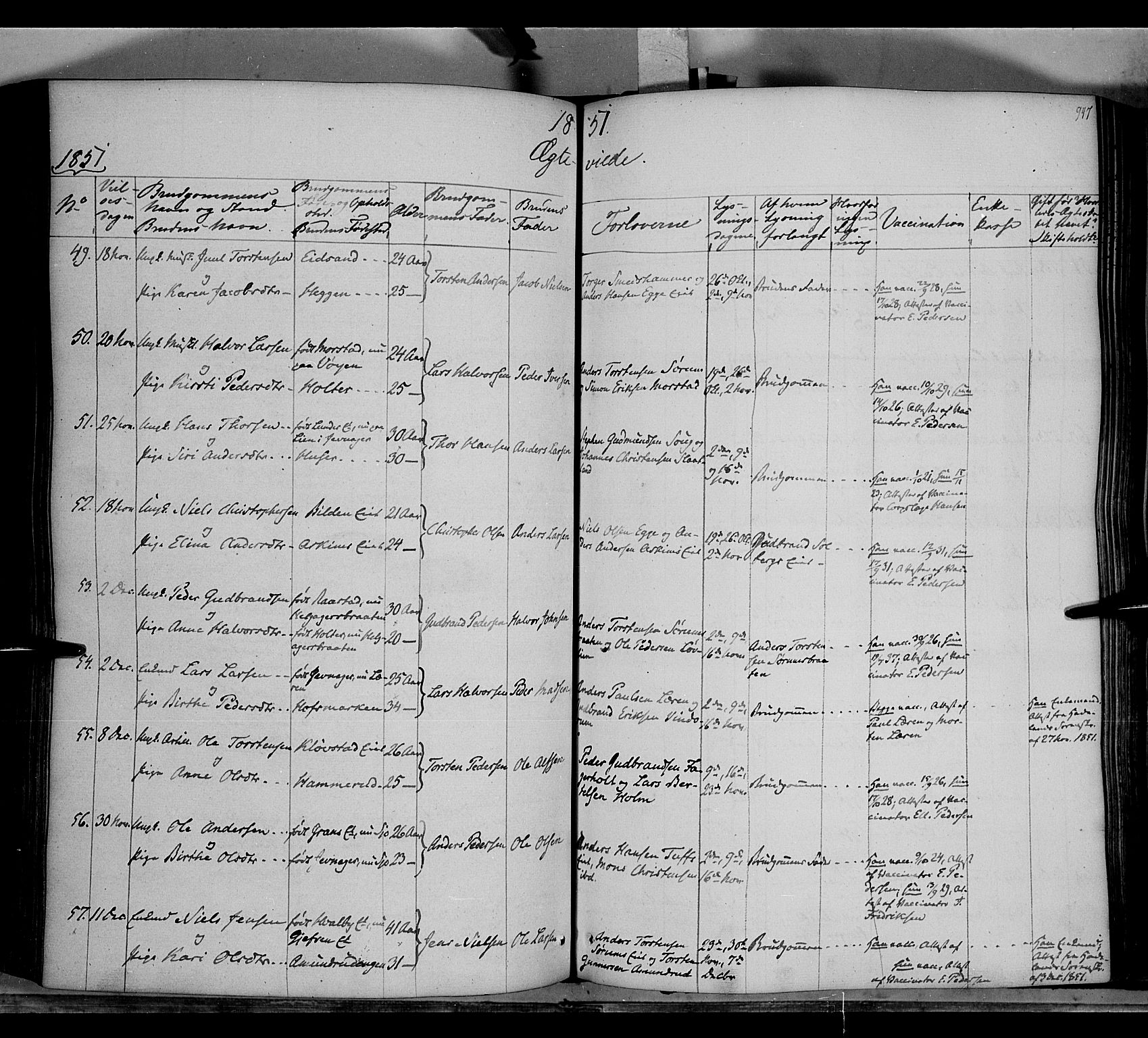 Gran prestekontor, AV/SAH-PREST-112/H/Ha/Haa/L0011: Ministerialbok nr. 11, 1842-1856, s. 946-947