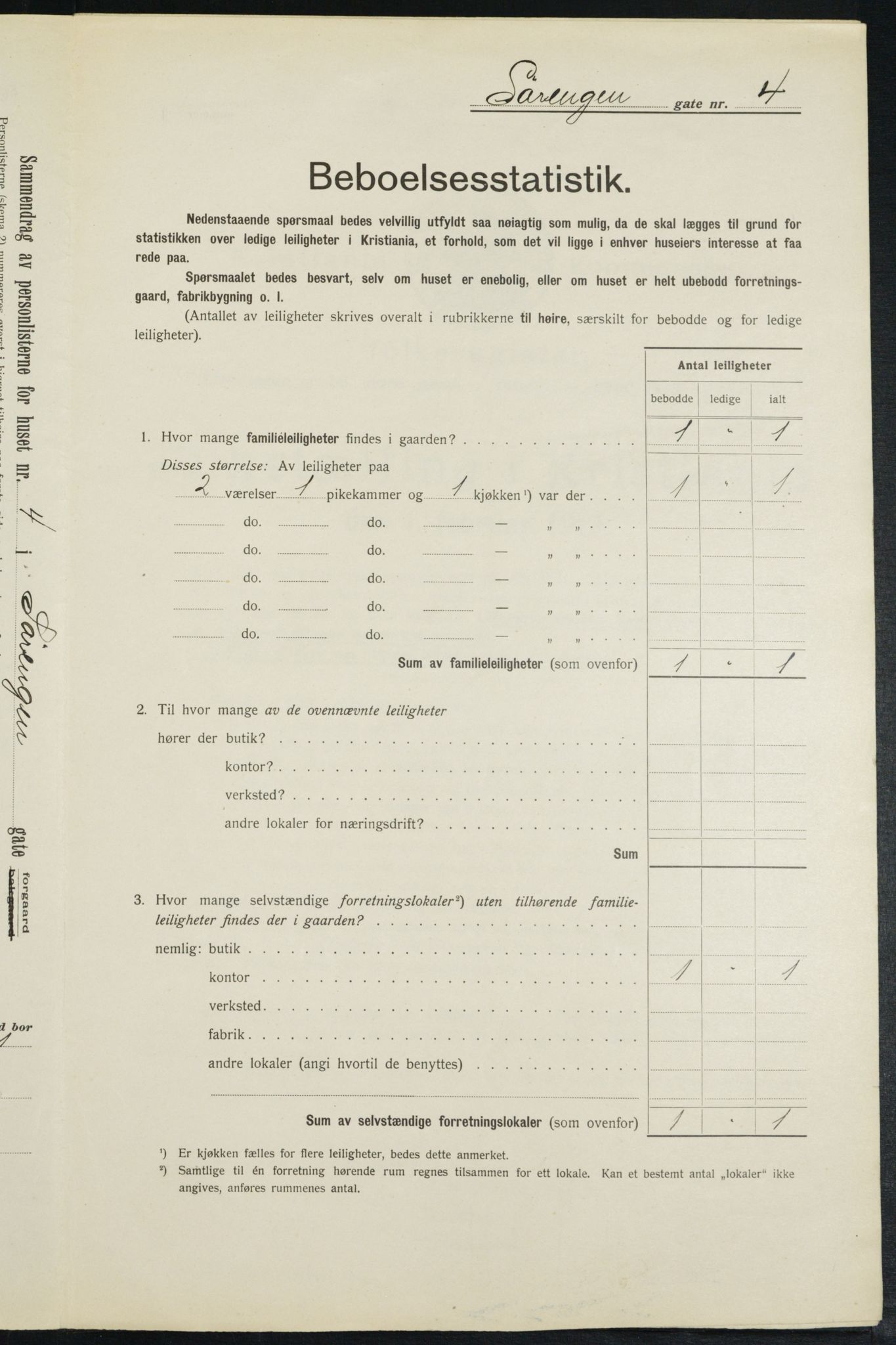 OBA, Kommunal folketelling 1.2.1913 for Kristiania, 1913, s. 106475