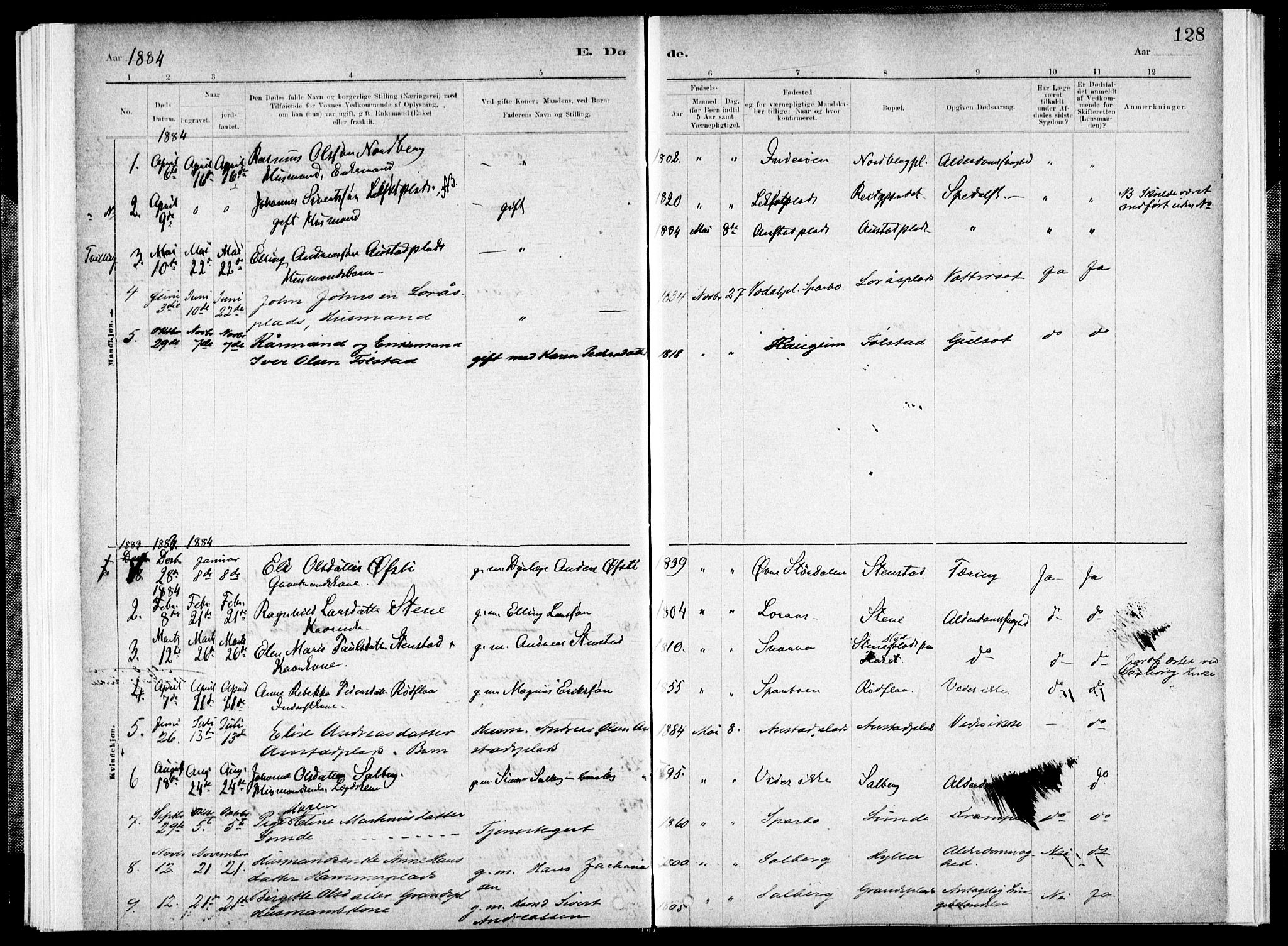 Ministerialprotokoller, klokkerbøker og fødselsregistre - Nord-Trøndelag, SAT/A-1458/731/L0309: Ministerialbok nr. 731A01, 1879-1918, s. 128