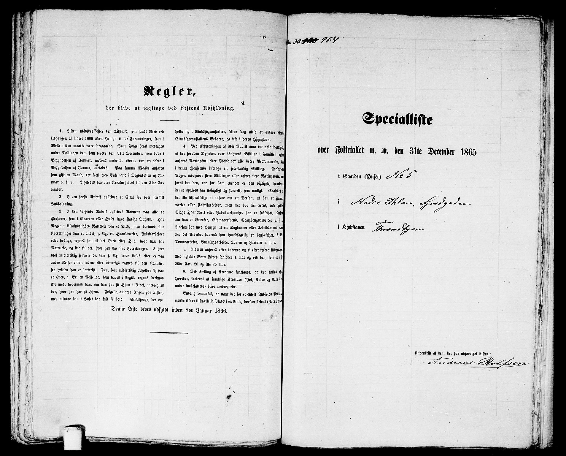 RA, Folketelling 1865 for 1601 Trondheim kjøpstad, 1865, s. 2007