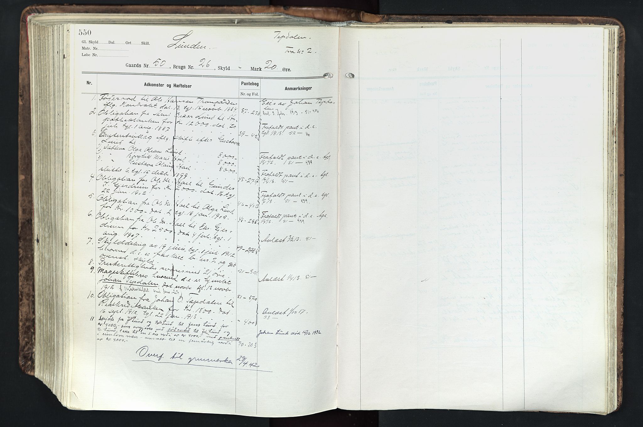 Solør tingrett, AV/SAH-TING-008/H/Ha/Hak/L0003: Panteregister nr. III, 1900-1935, s. 550
