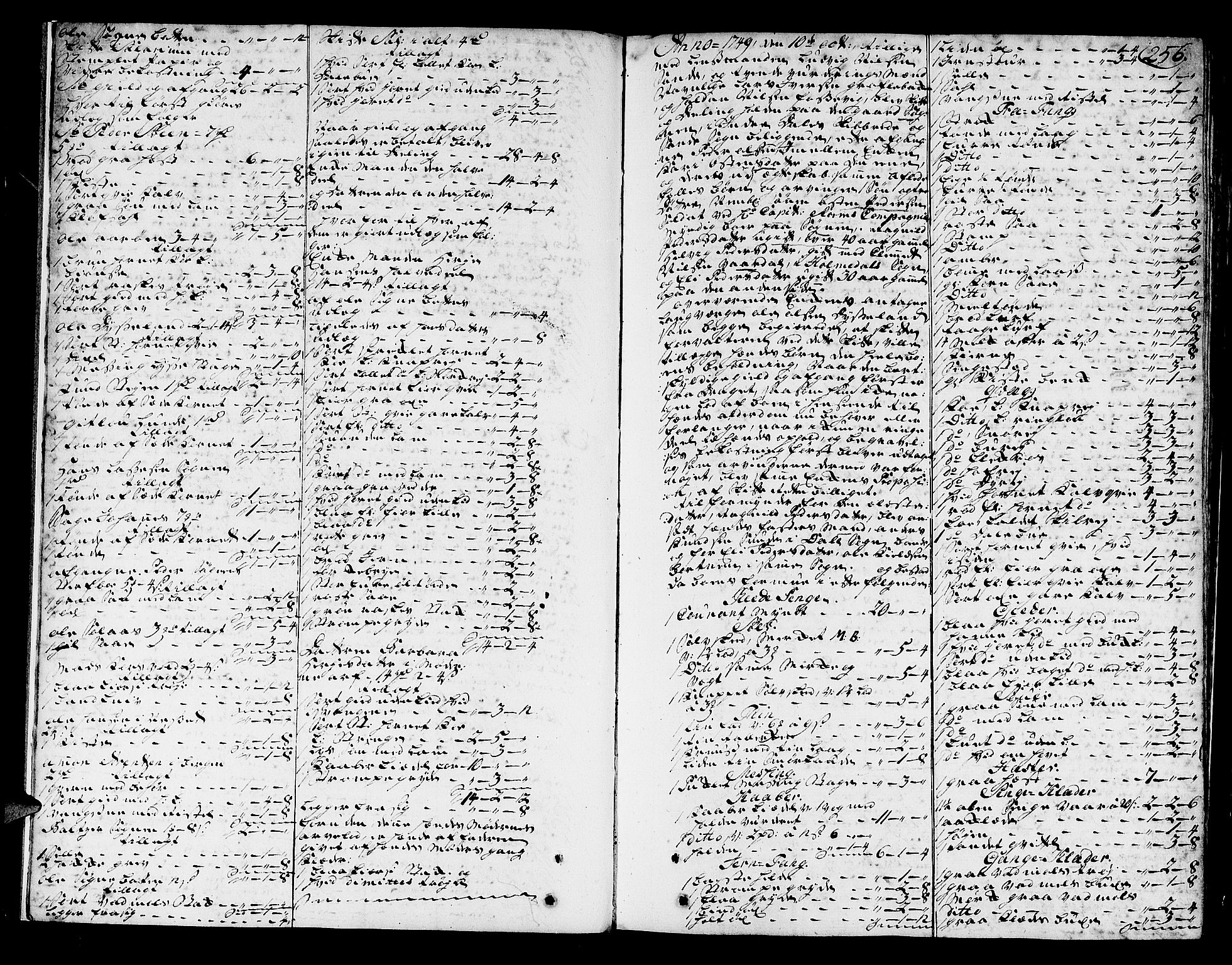 Sunnfjord tingrett, AV/SAB-A-3201/1/H/Ha/Hab/L0005b: Skifteprotokioll, folio 252-478, 1749-1752, s. 255b-256a