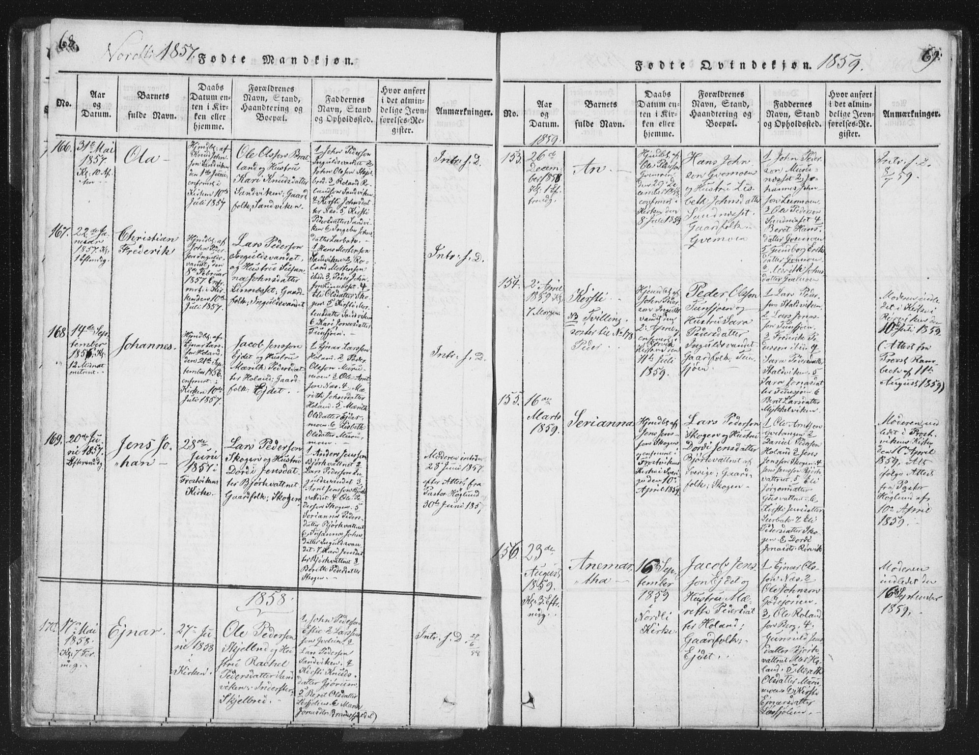 Ministerialprotokoller, klokkerbøker og fødselsregistre - Nord-Trøndelag, SAT/A-1458/755/L0491: Ministerialbok nr. 755A01 /1, 1817-1864, s. 68-69