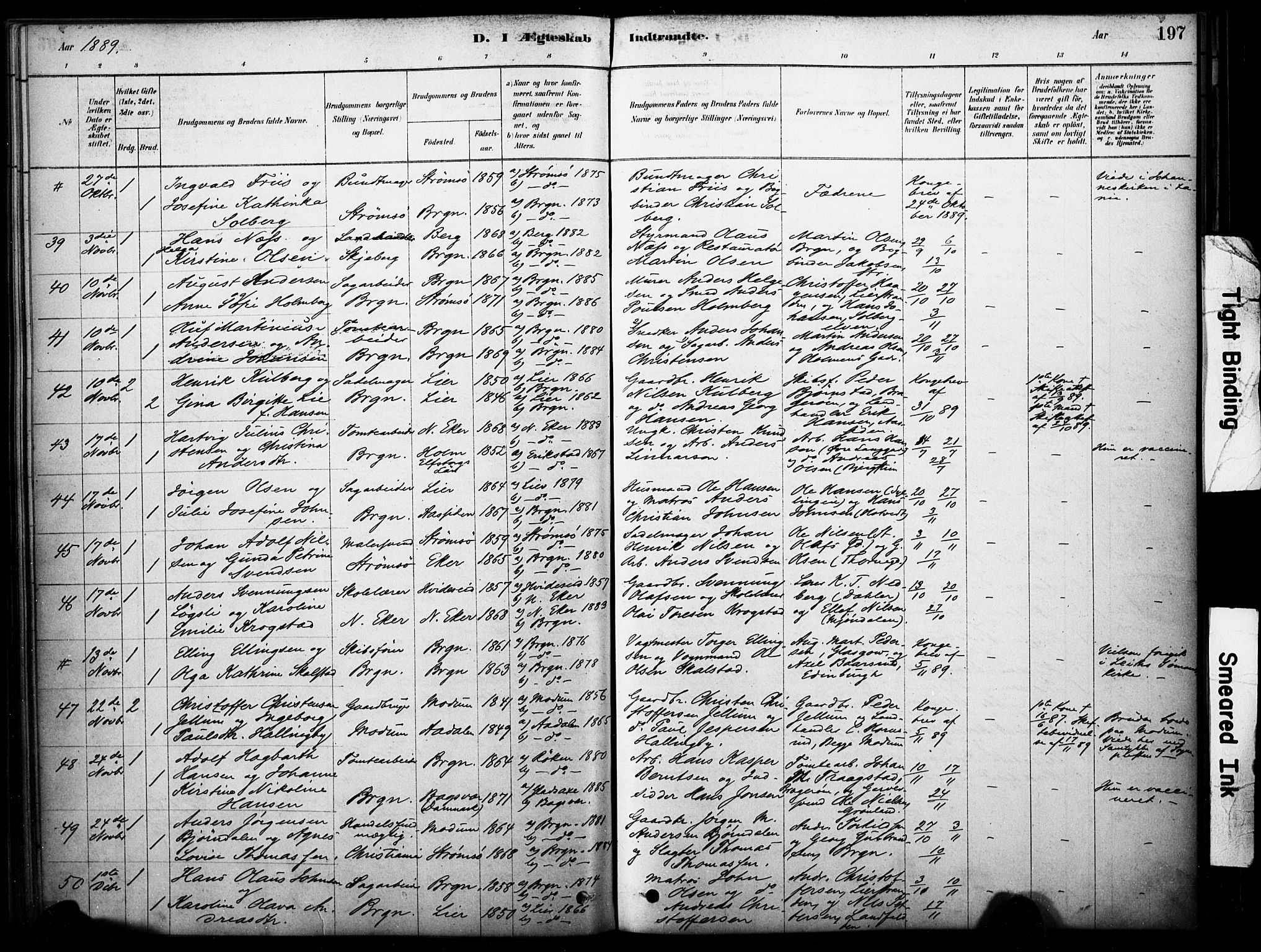 Bragernes kirkebøker, AV/SAKO-A-6/F/Fc/L0005: Ministerialbok nr. III 5, 1878-1890, s. 197