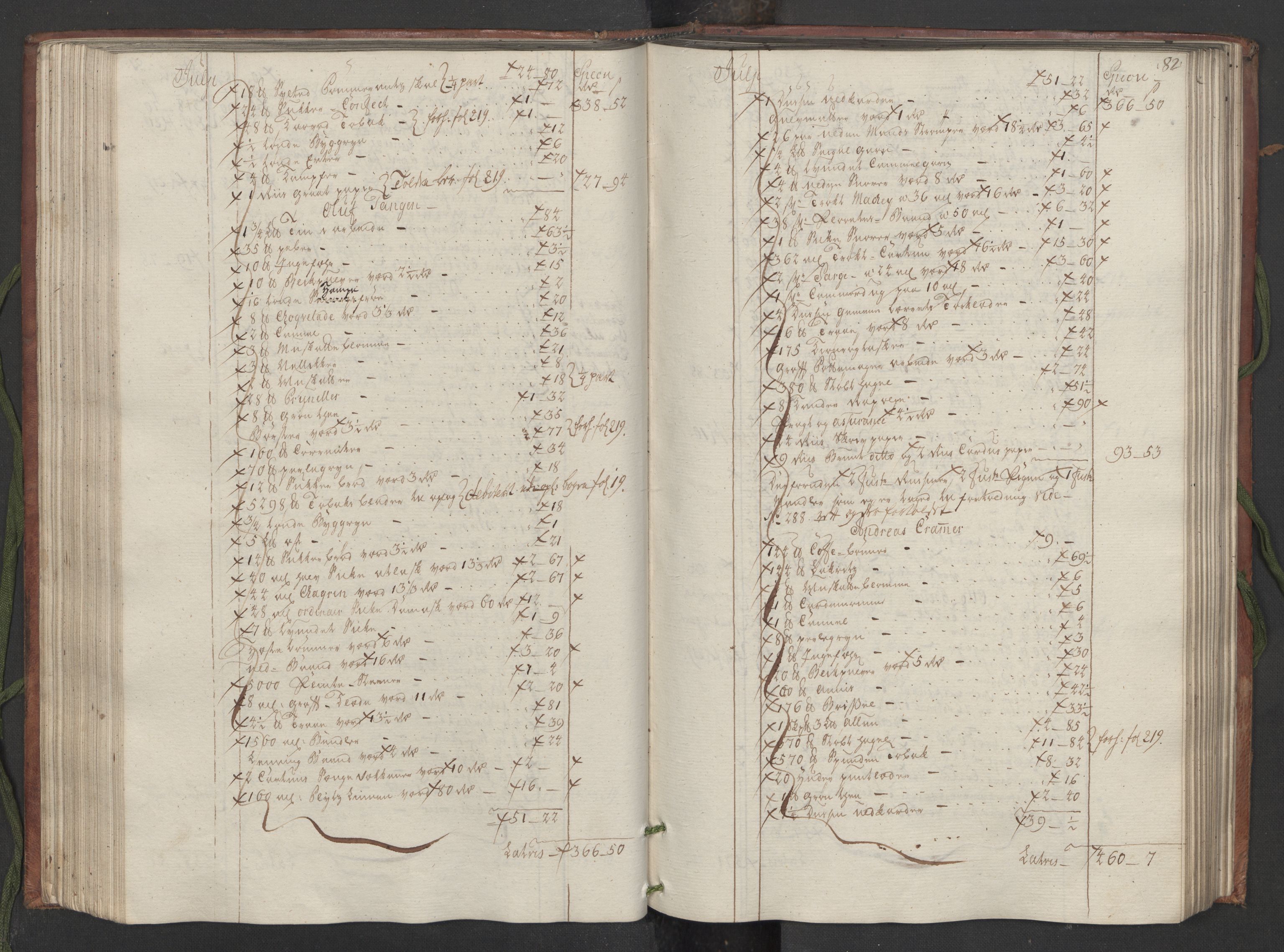 Generaltollkammeret, tollregnskaper, AV/RA-EA-5490/R33/L0082/0001: Tollregnskaper Trondheim A / Inngående hovedtollbok, 1764, s. 81b-82a