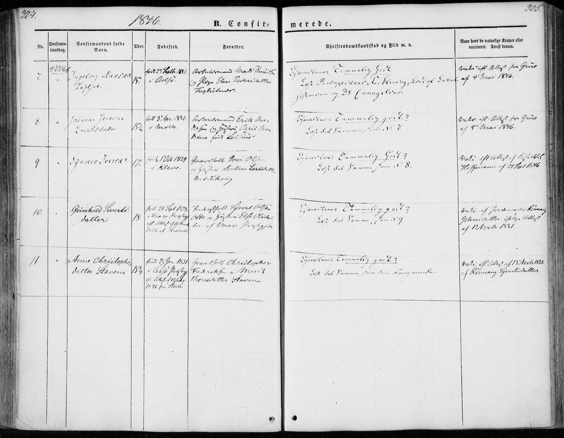 Ministerialprotokoller, klokkerbøker og fødselsregistre - Møre og Romsdal, SAT/A-1454/558/L0689: Ministerialbok nr. 558A03, 1843-1872, s. 324-325