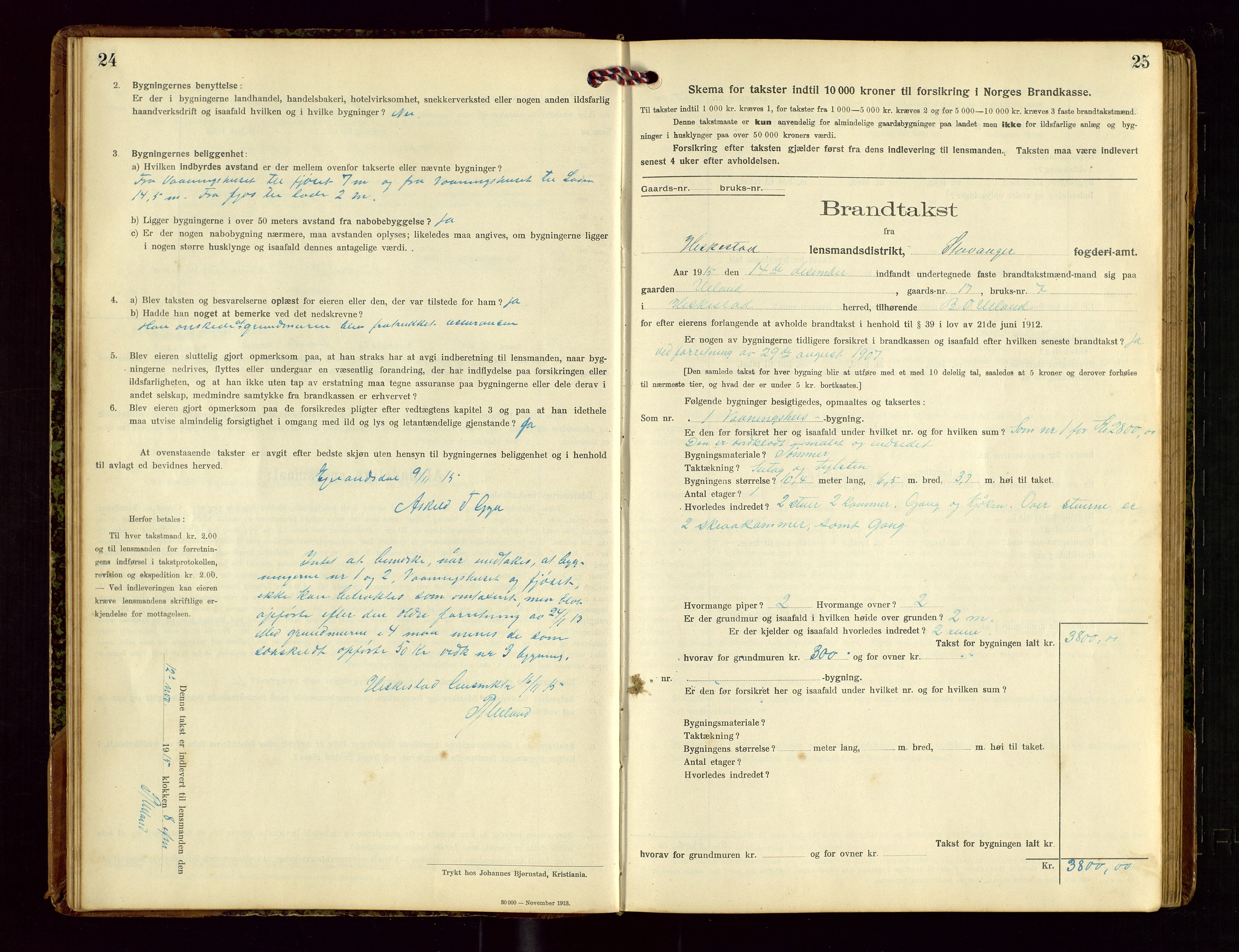 Heskestad lensmannskontor, AV/SAST-A-100304/Gob/L0002: "Brandtakstprotokol", 1915-1922, s. 24-25