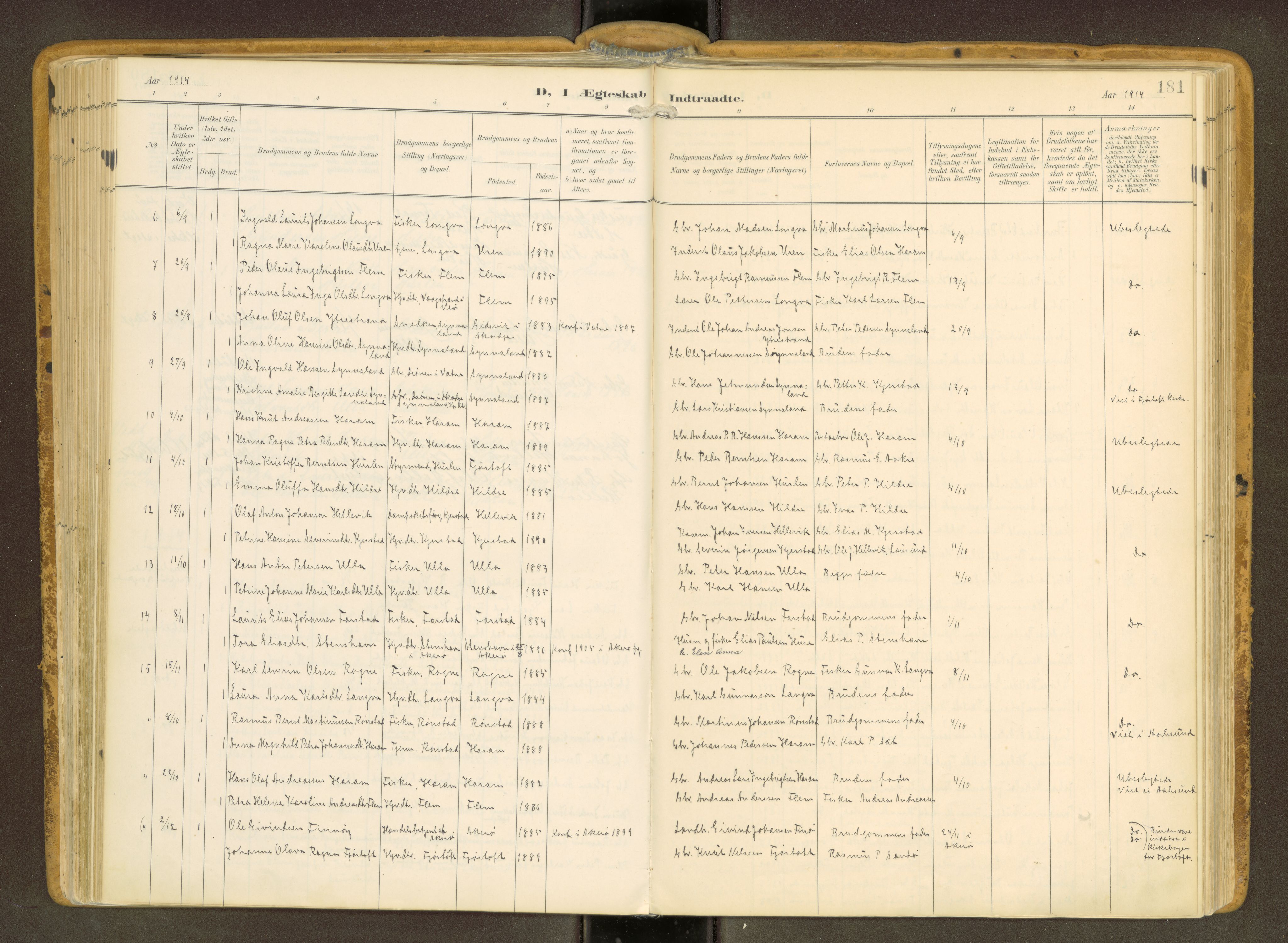 Ministerialprotokoller, klokkerbøker og fødselsregistre - Møre og Romsdal, AV/SAT-A-1454/536/L0517: Ministerialbok nr. 536A--, 1897-1917, s. 181