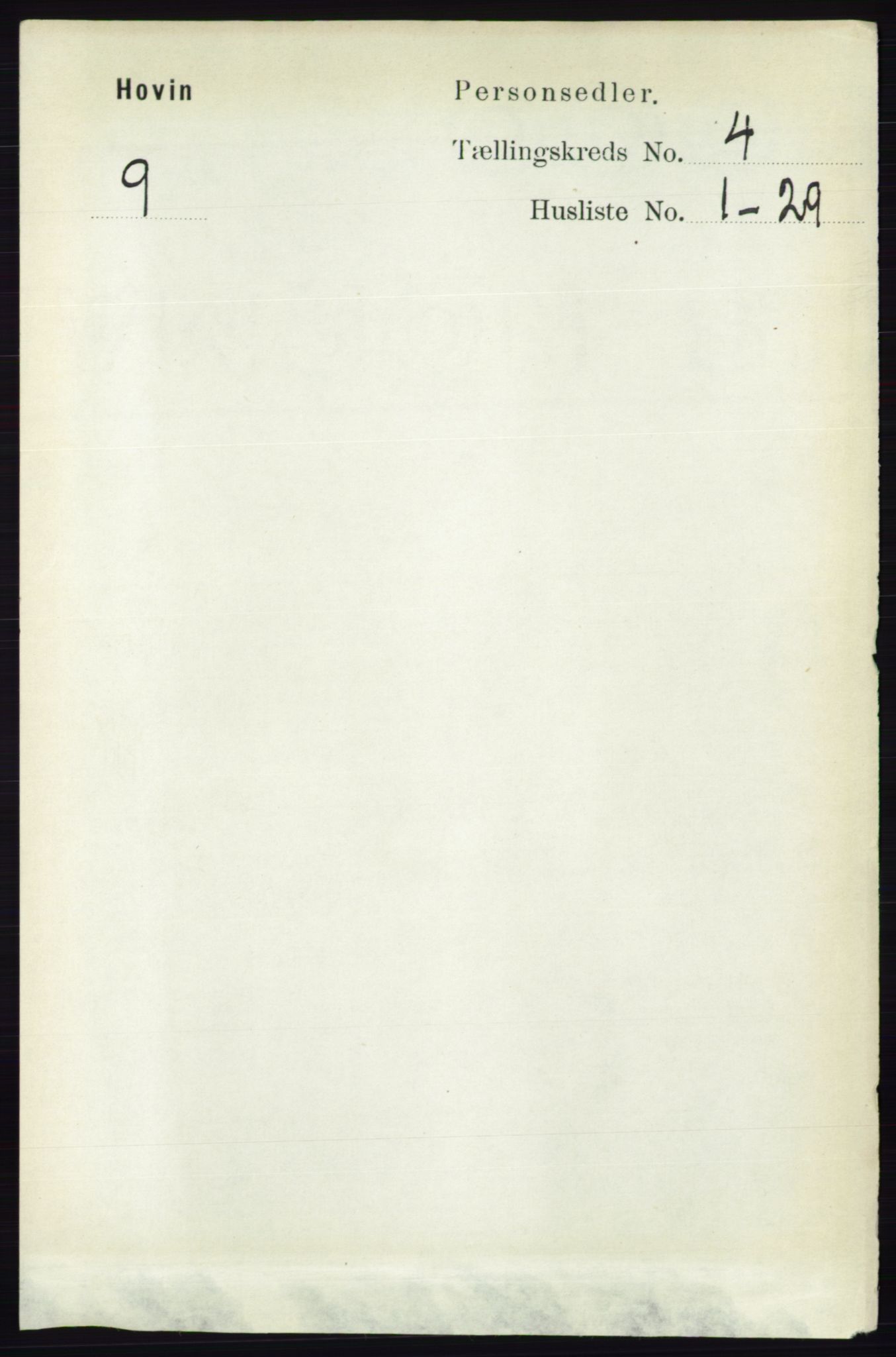RA, Folketelling 1891 for 0825 Hovin herred, 1891, s. 811