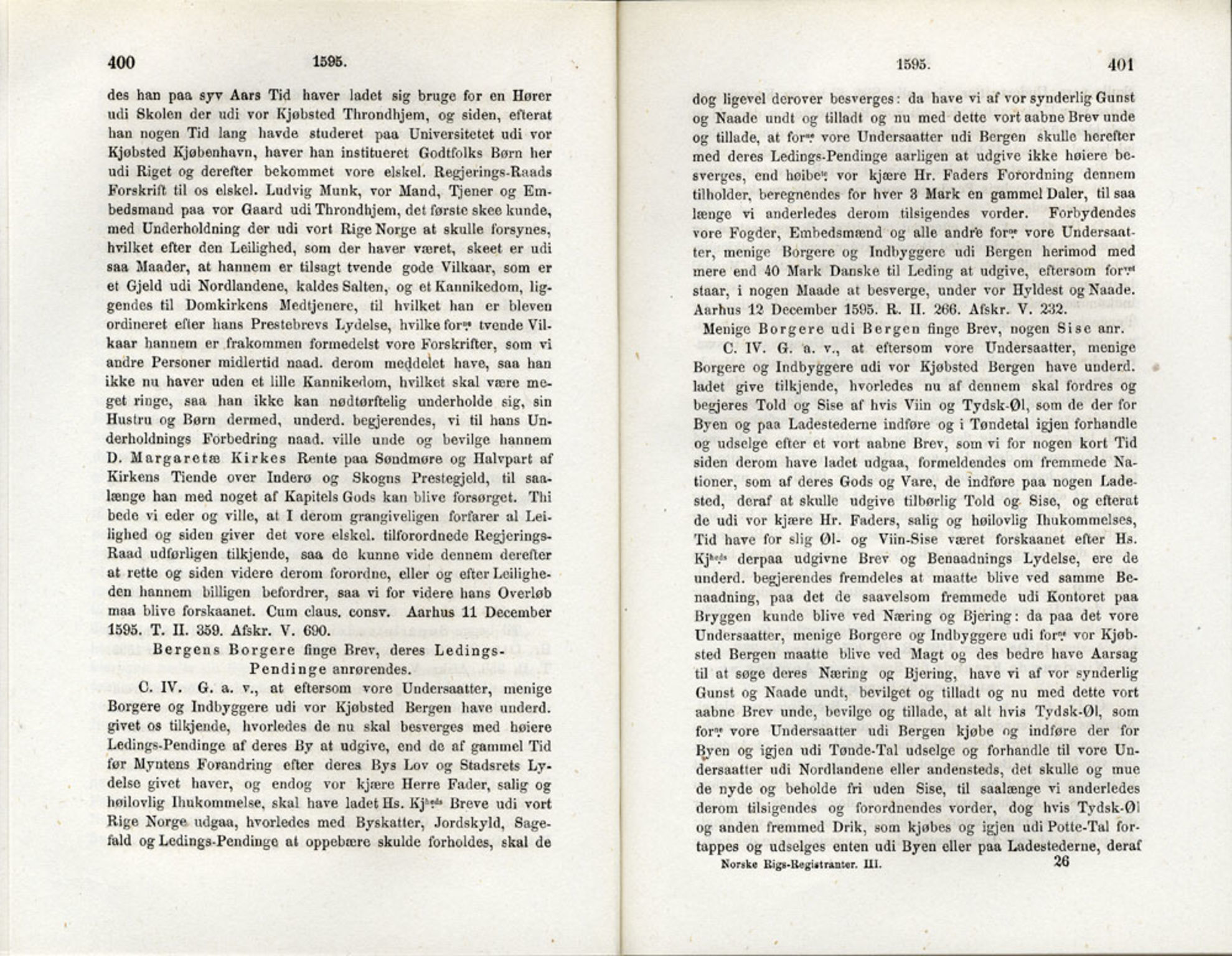 Publikasjoner utgitt av Det Norske Historiske Kildeskriftfond, PUBL/-/-/-: Norske Rigs-Registranter, bind 3, 1588-1602, s. 400-401