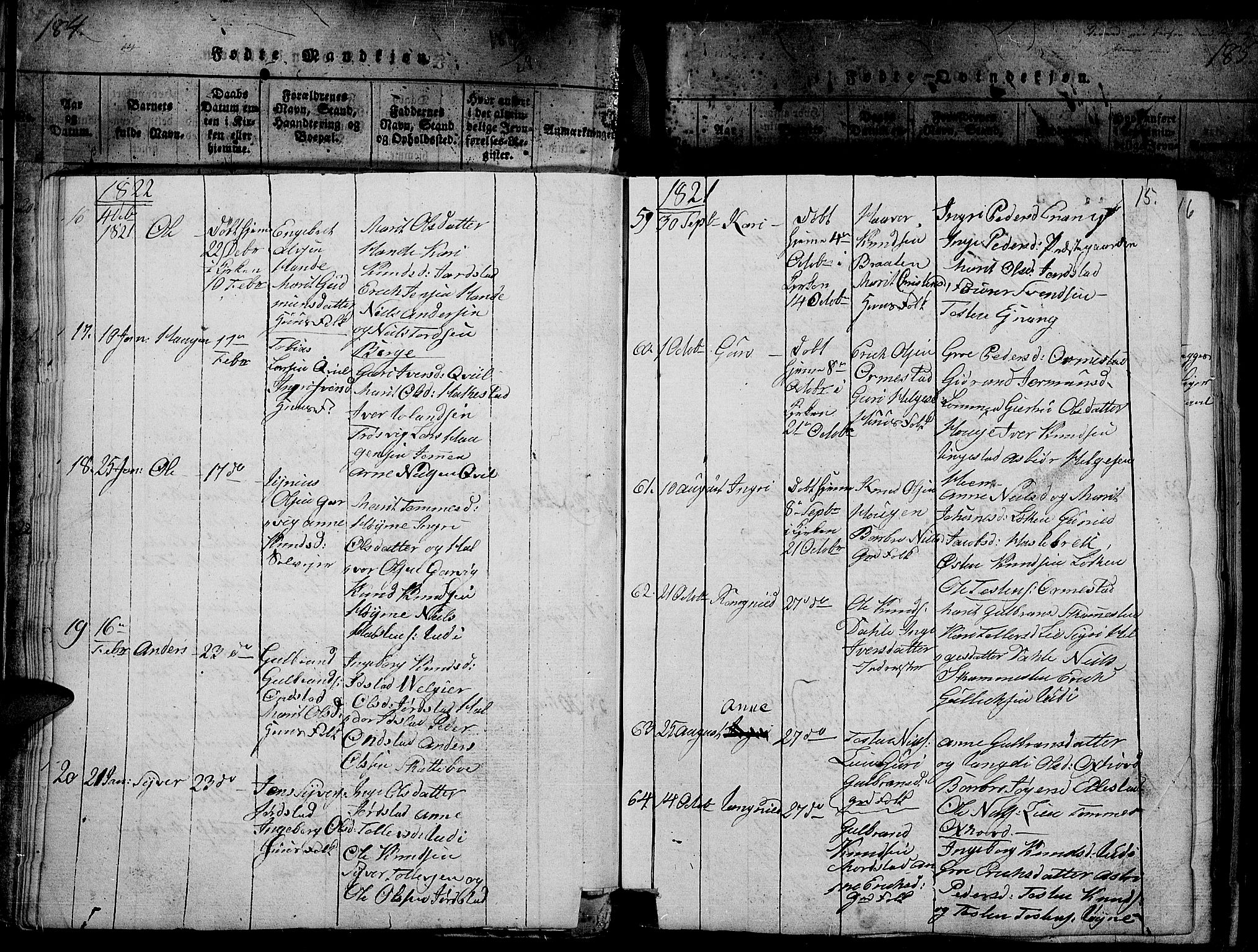 Slidre prestekontor, AV/SAH-PREST-134/H/Ha/Haa/L0002: Ministerialbok nr. 2, 1814-1830, s. 184o