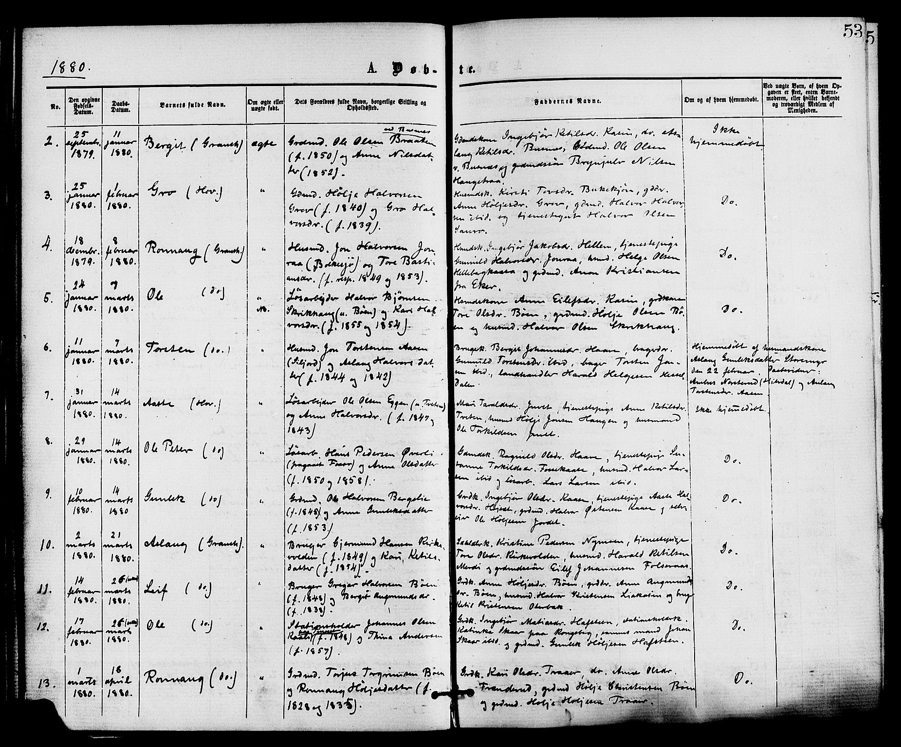 Gransherad kirkebøker, SAKO/A-267/F/Fa/L0004: Ministerialbok nr. I 4, 1871-1886, s. 53