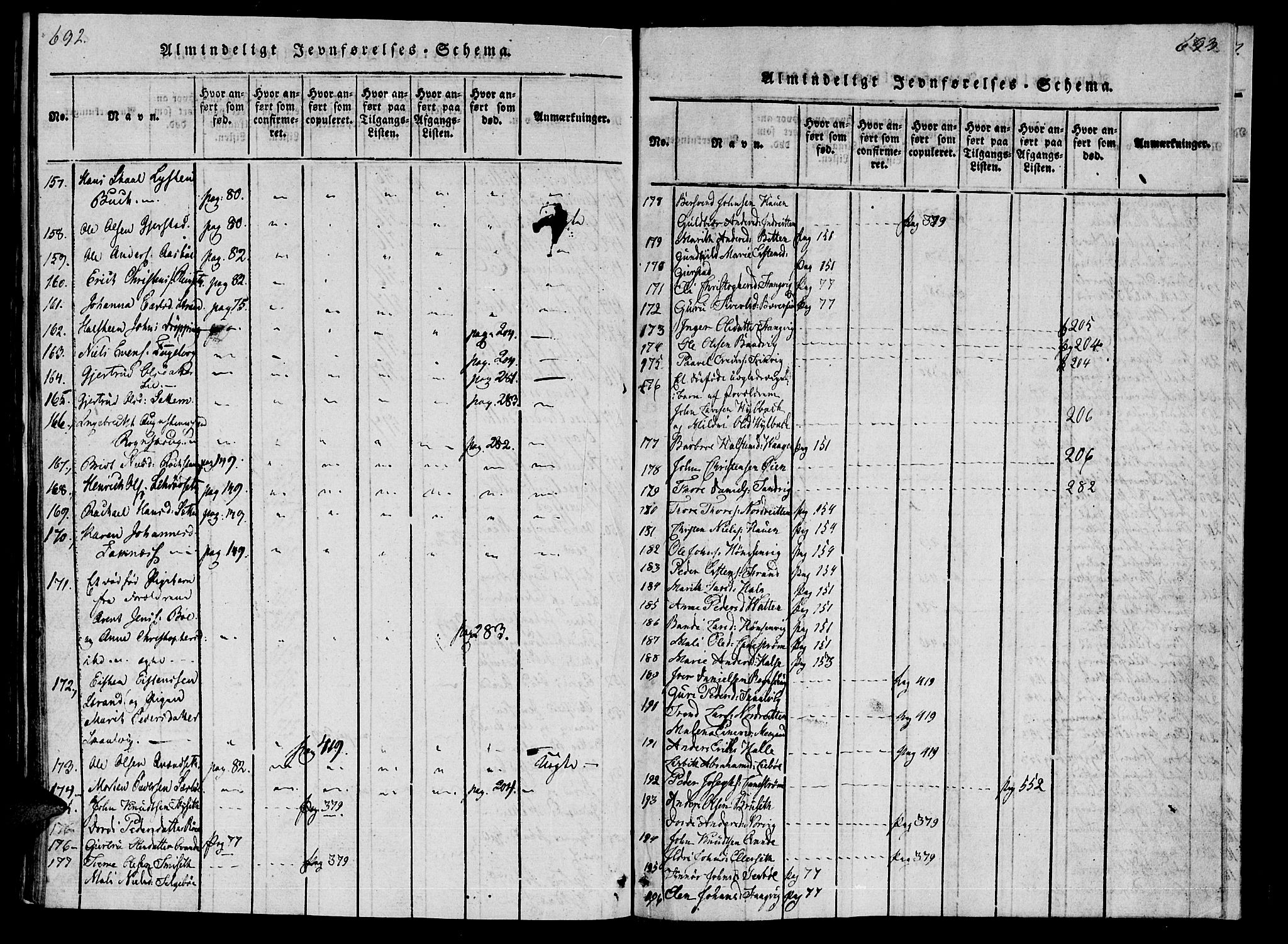 Ministerialprotokoller, klokkerbøker og fødselsregistre - Møre og Romsdal, AV/SAT-A-1454/592/L1023: Ministerialbok nr. 592A02, 1820-1830, s. 692-693