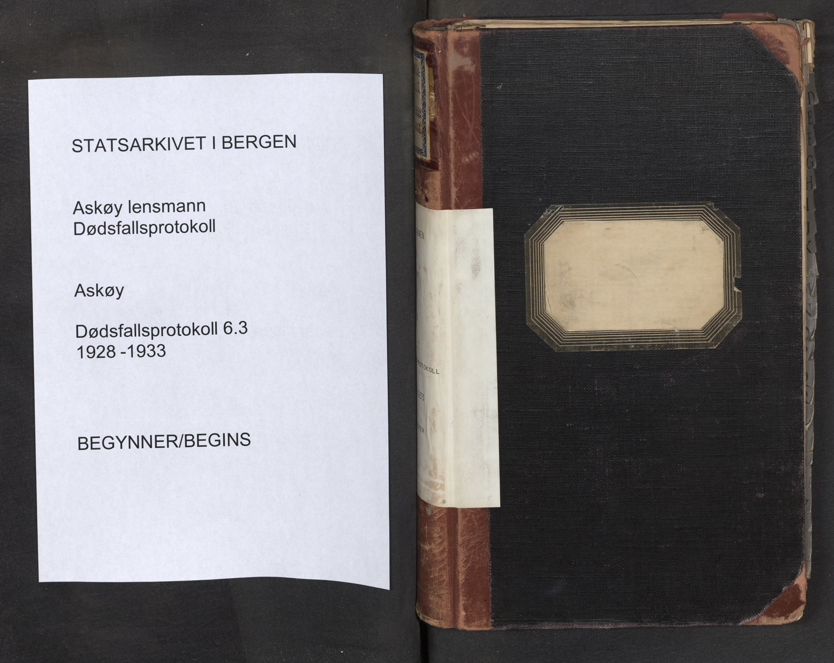 Lensmannen i Askøy, SAB/A-31001/0006/L0003: Dødsfallprotokoll med register , 1928-1933