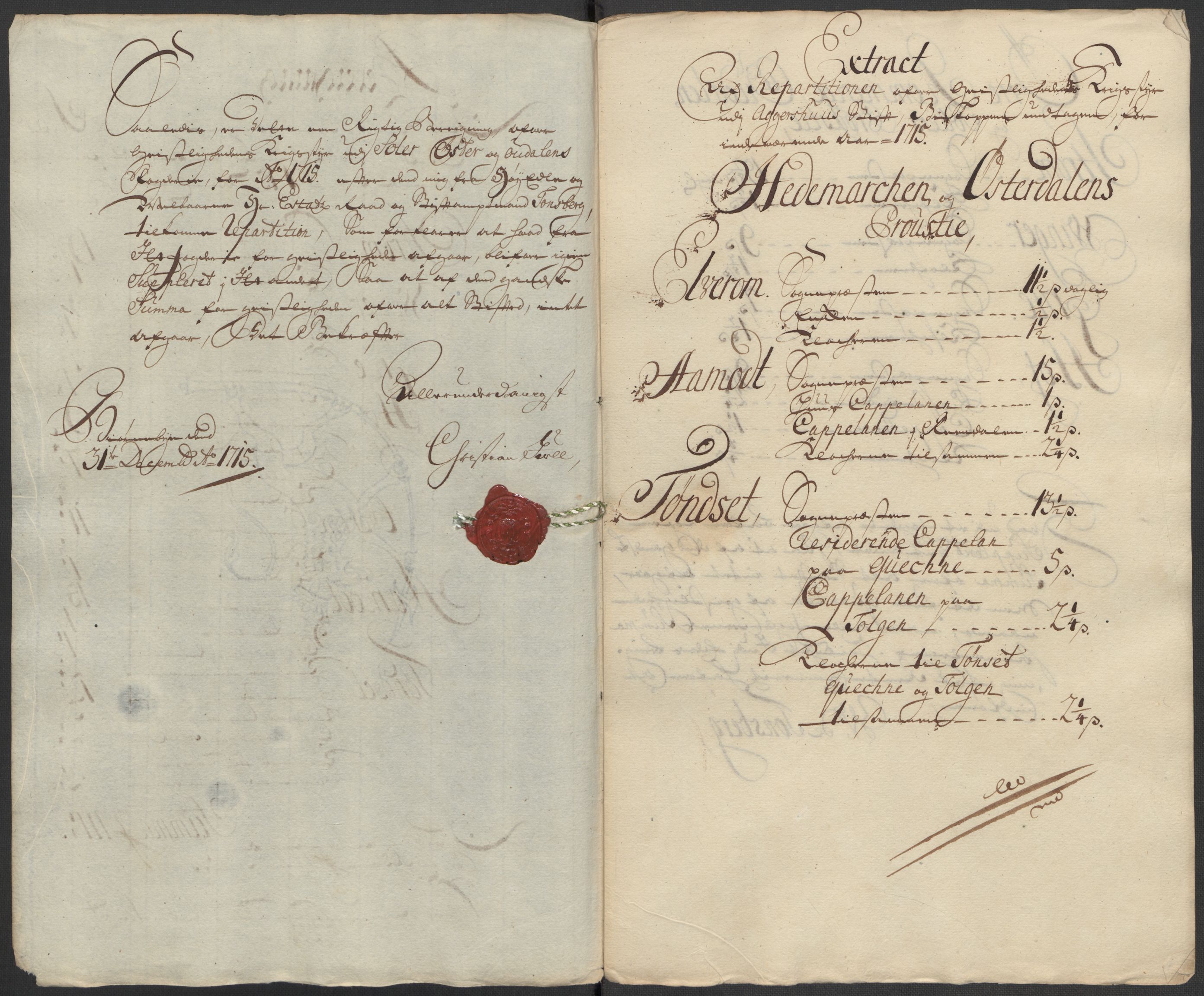 Rentekammeret inntil 1814, Reviderte regnskaper, Fogderegnskap, RA/EA-4092/R13/L0853: Fogderegnskap Solør, Odal og Østerdal, 1715, s. 175