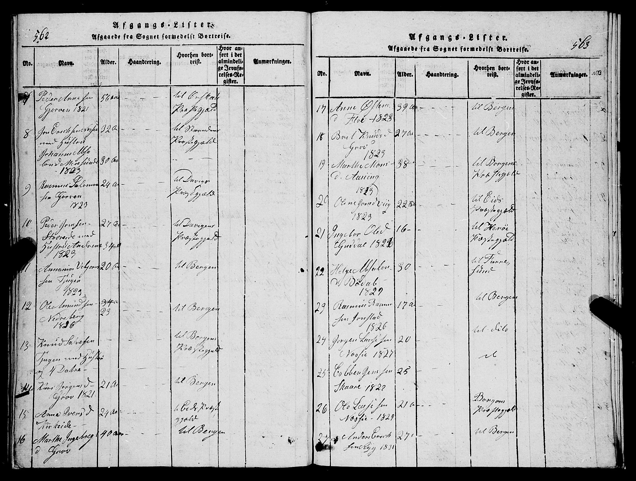 Stryn Sokneprestembete, SAB/A-82501: Klokkerbok nr. C 1, 1801-1845, s. 562-563