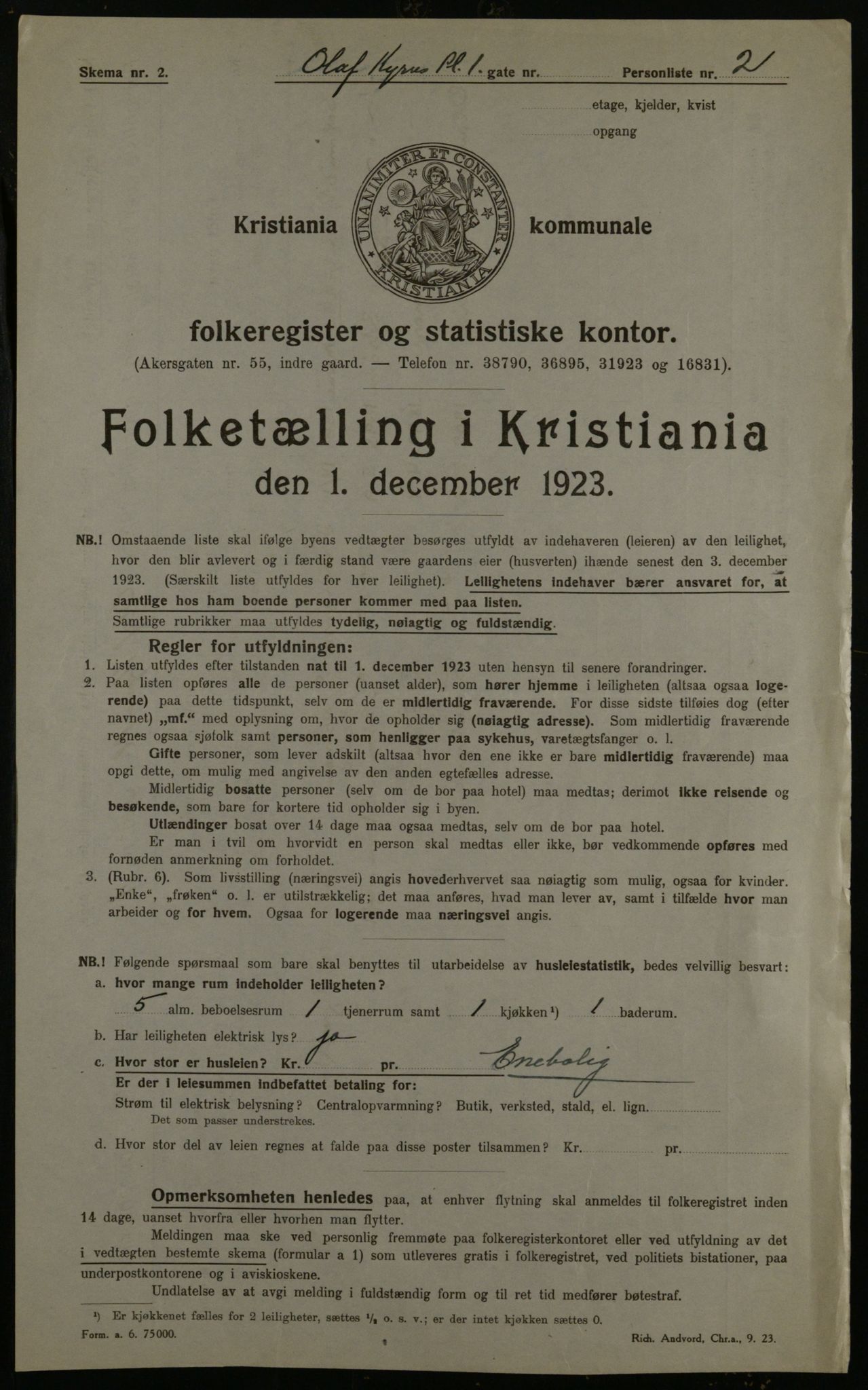 OBA, Kommunal folketelling 1.12.1923 for Kristiania, 1923, s. 82811