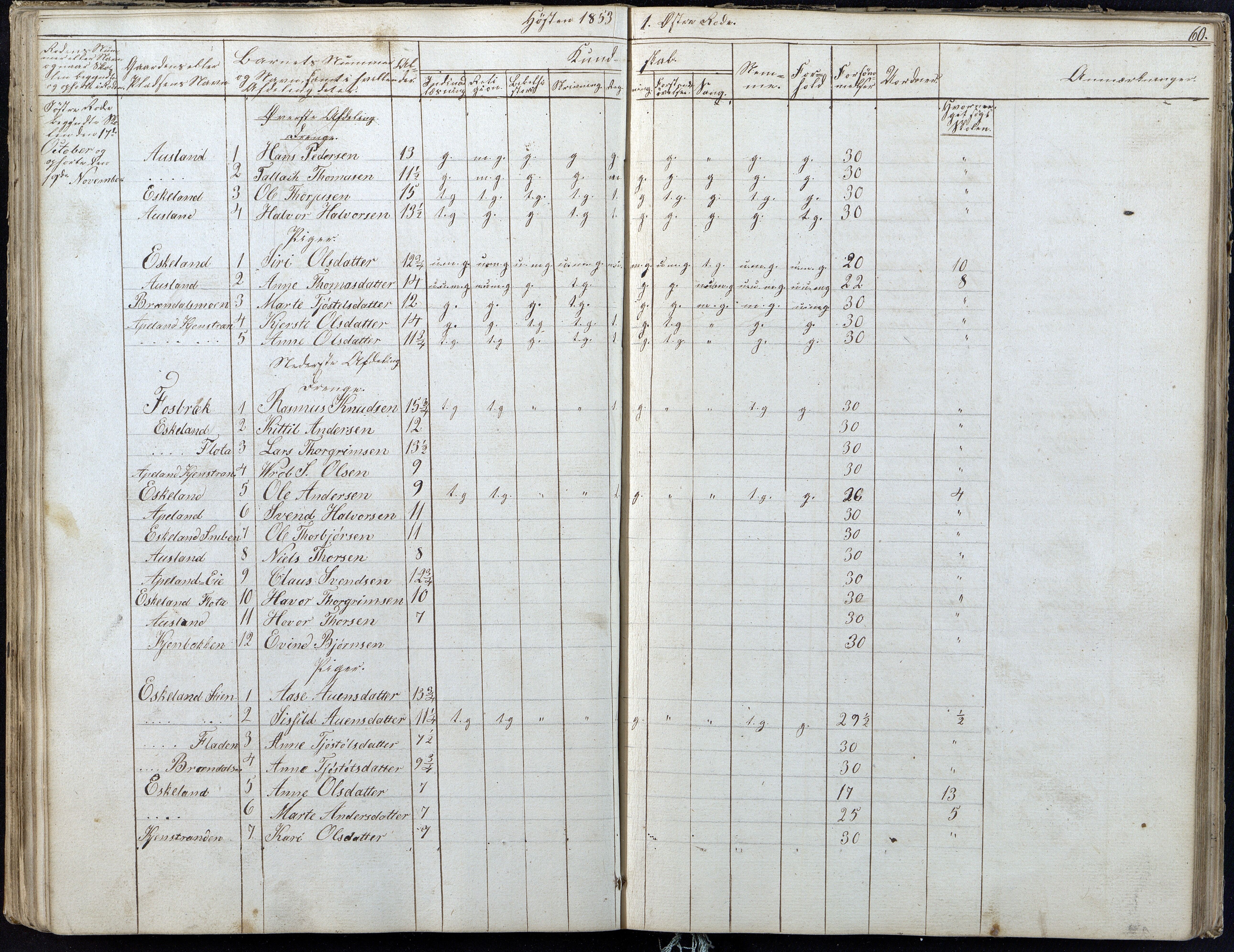 Gjerstad Kommune, Gjerstad Skole, AAKS/KA0911-550a/F01/L0004: Dagbok 2 skoledistrikt, 1845-1859, s. 60