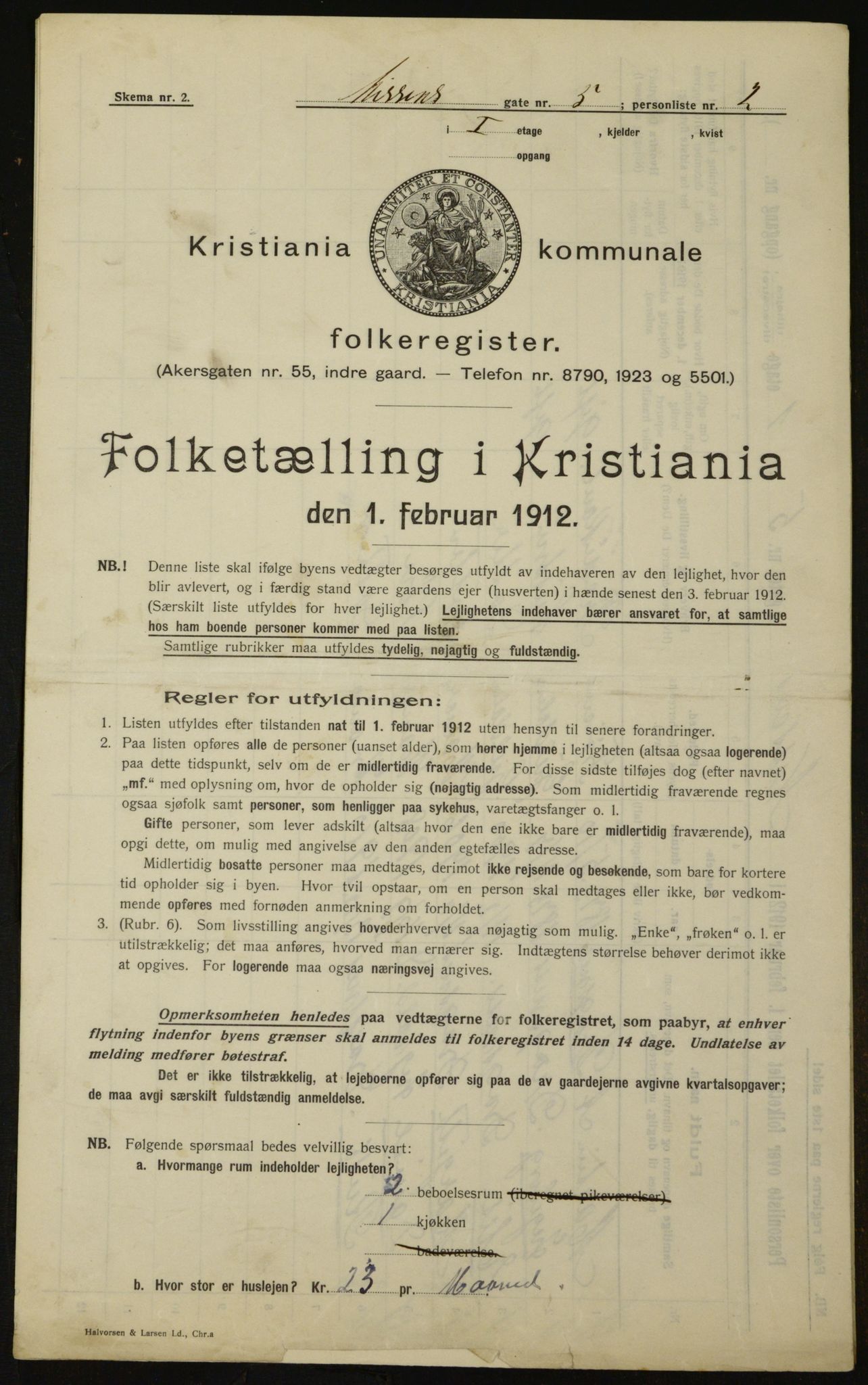 OBA, Kommunal folketelling 1.2.1912 for Kristiania, 1912, s. 71760