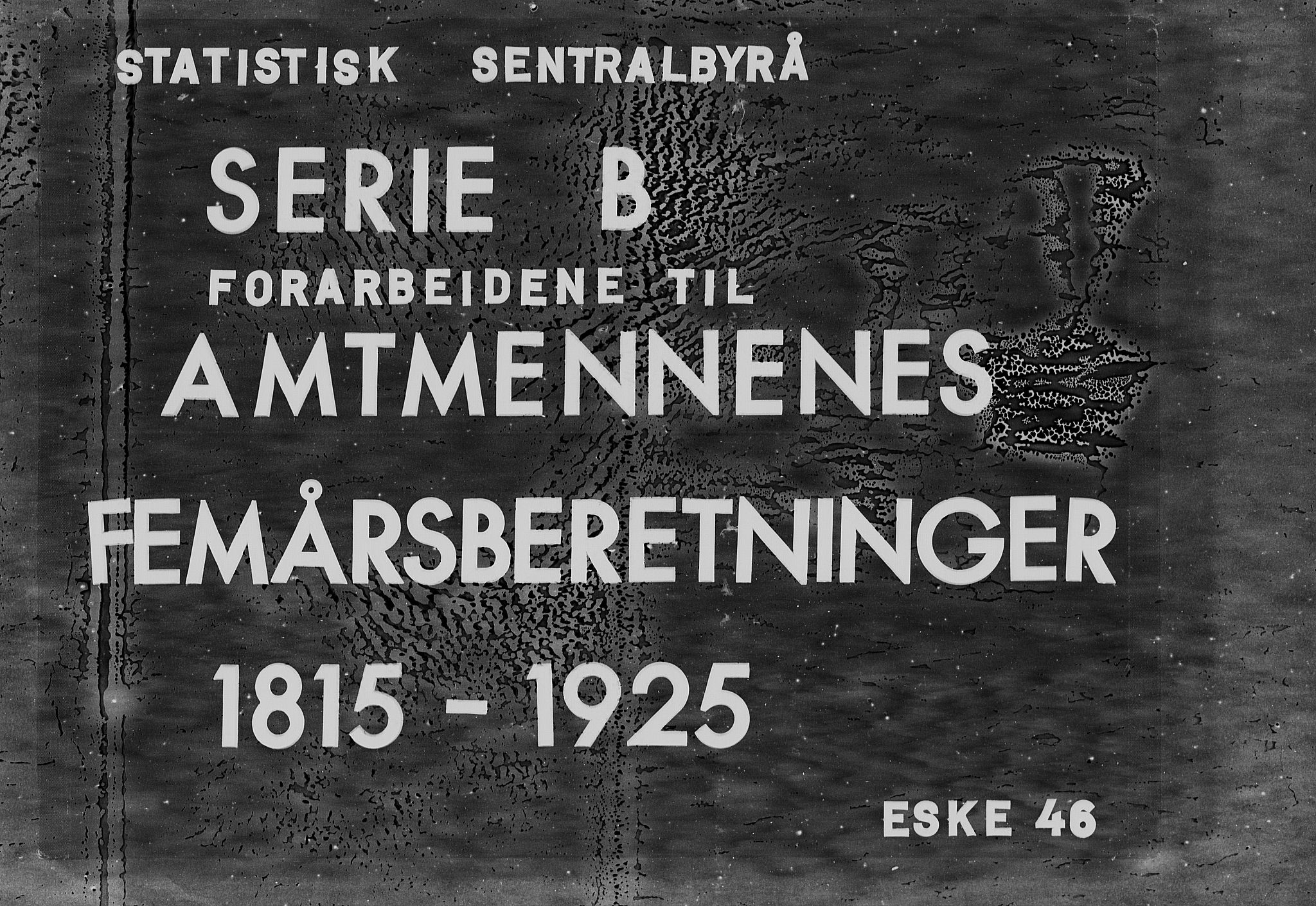 Statistisk sentralbyrå, Næringsøkonomiske emner, Generelt - Amtmennenes femårsberetninger, RA/S-2233/F/Fa/L0046: --, 1866-1875, s. 1