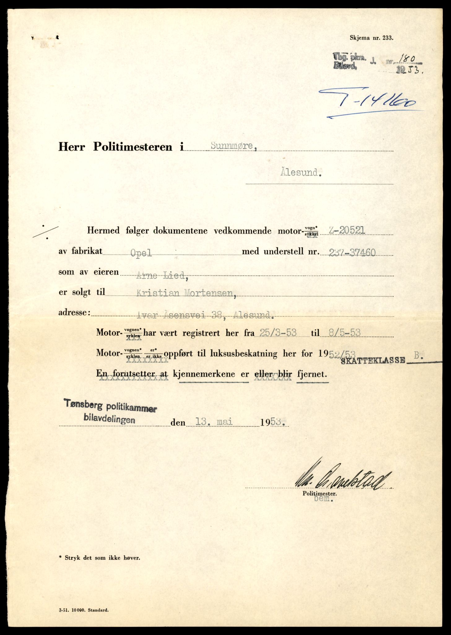 Møre og Romsdal vegkontor - Ålesund trafikkstasjon, AV/SAT-A-4099/F/Fe/L0043: Registreringskort for kjøretøy T 14080 - T 14204, 1927-1998, s. 2157