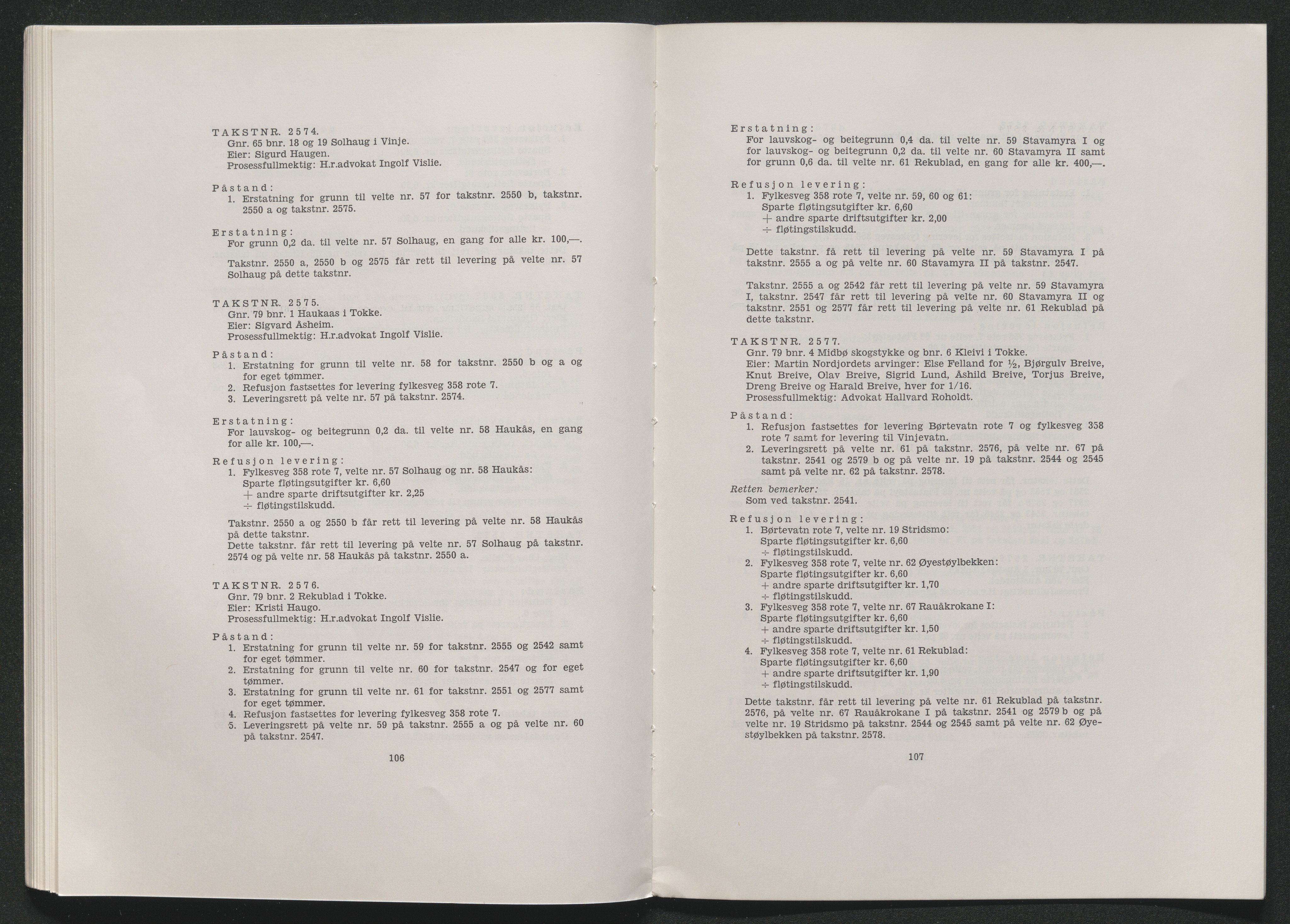 Vest-Telemark sorenskriveri, AV/SAKO-A-134/F/Fo/Foc/L0002: Tokke og Vinjevassdraget rettsbøker, 1964-1973, s. 527