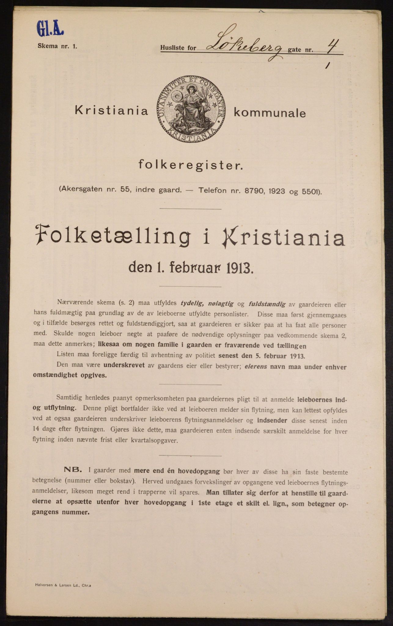 OBA, Kommunal folketelling 1.2.1913 for Kristiania, 1913, s. 58353