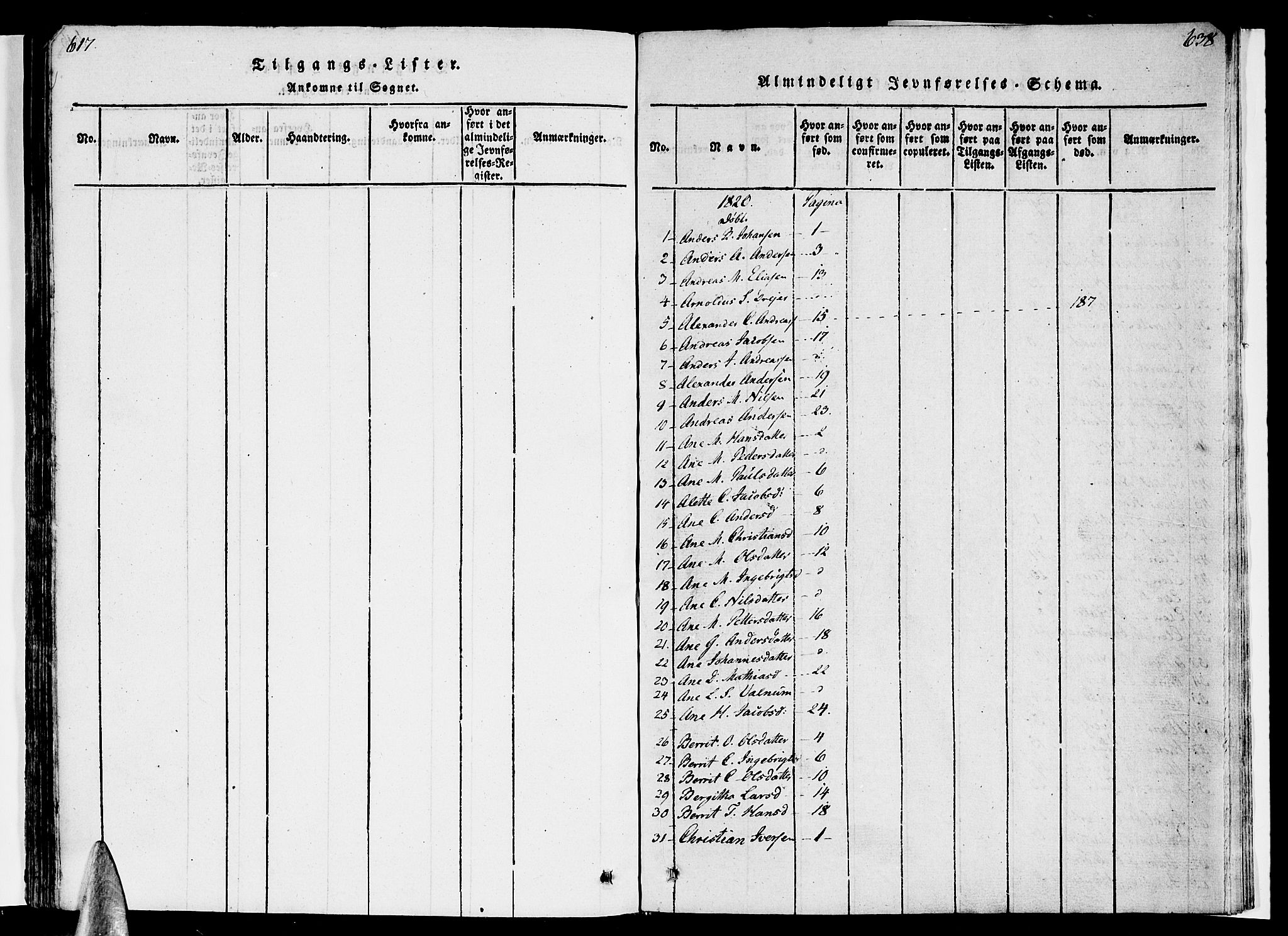 Ministerialprotokoller, klokkerbøker og fødselsregistre - Nordland, AV/SAT-A-1459/830/L0445: Ministerialbok nr. 830A09, 1820-1830, s. 637-638