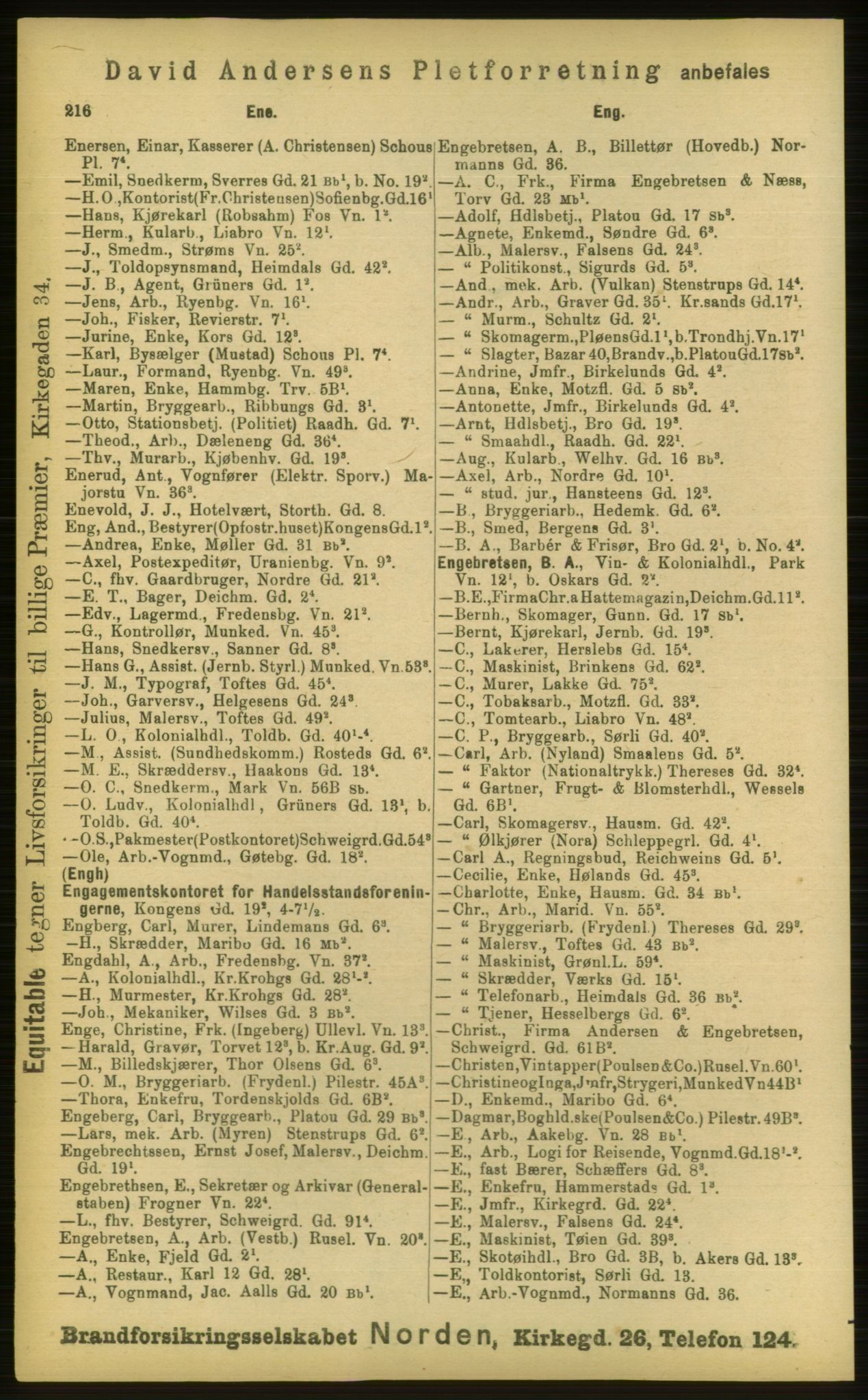 Kristiania/Oslo adressebok, PUBL/-, 1898, s. 216