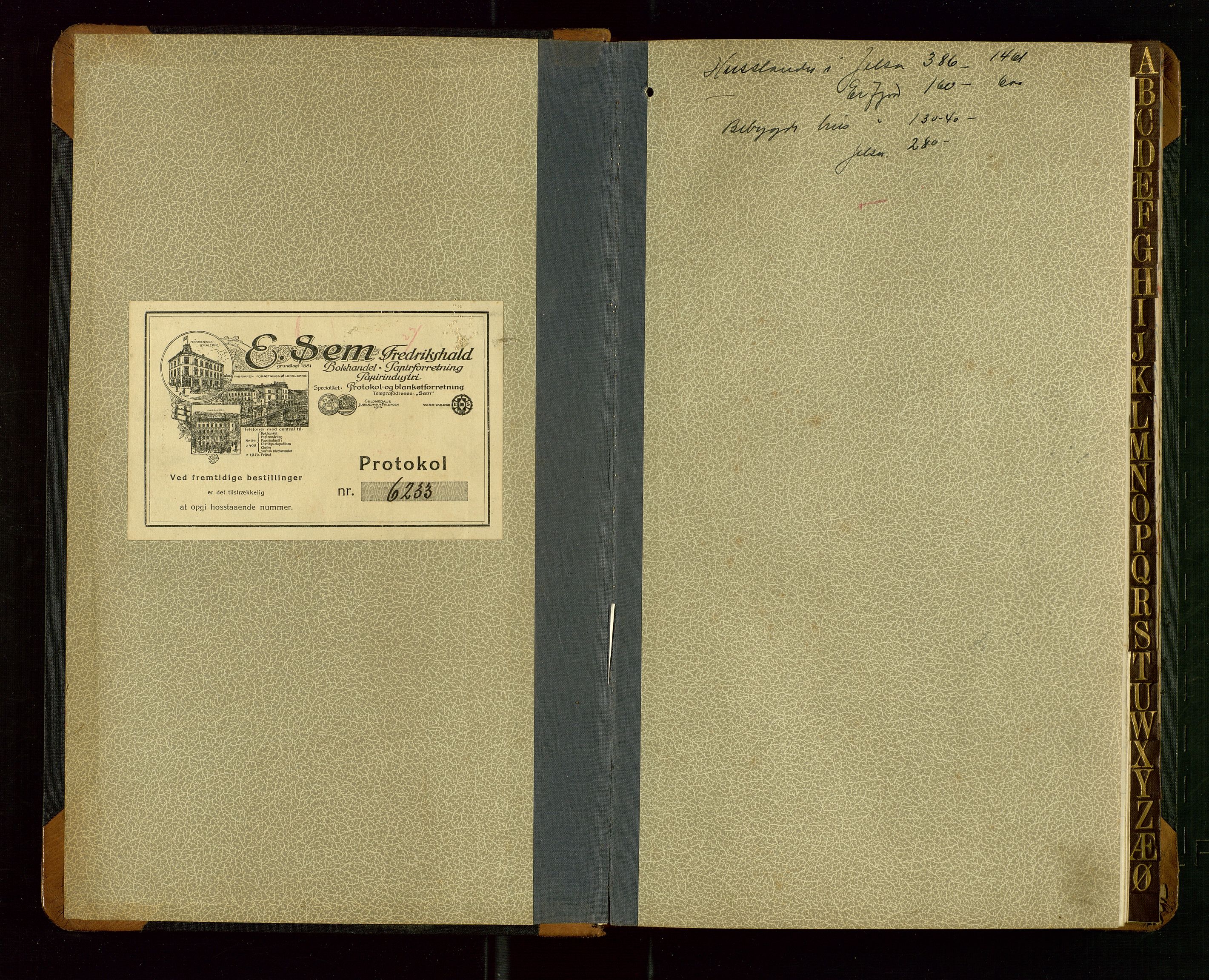 Jelsa lensmannskontor, AV/SAST-A-100360/Goa/L0003: Brannforsikringsregister., 1846-1955