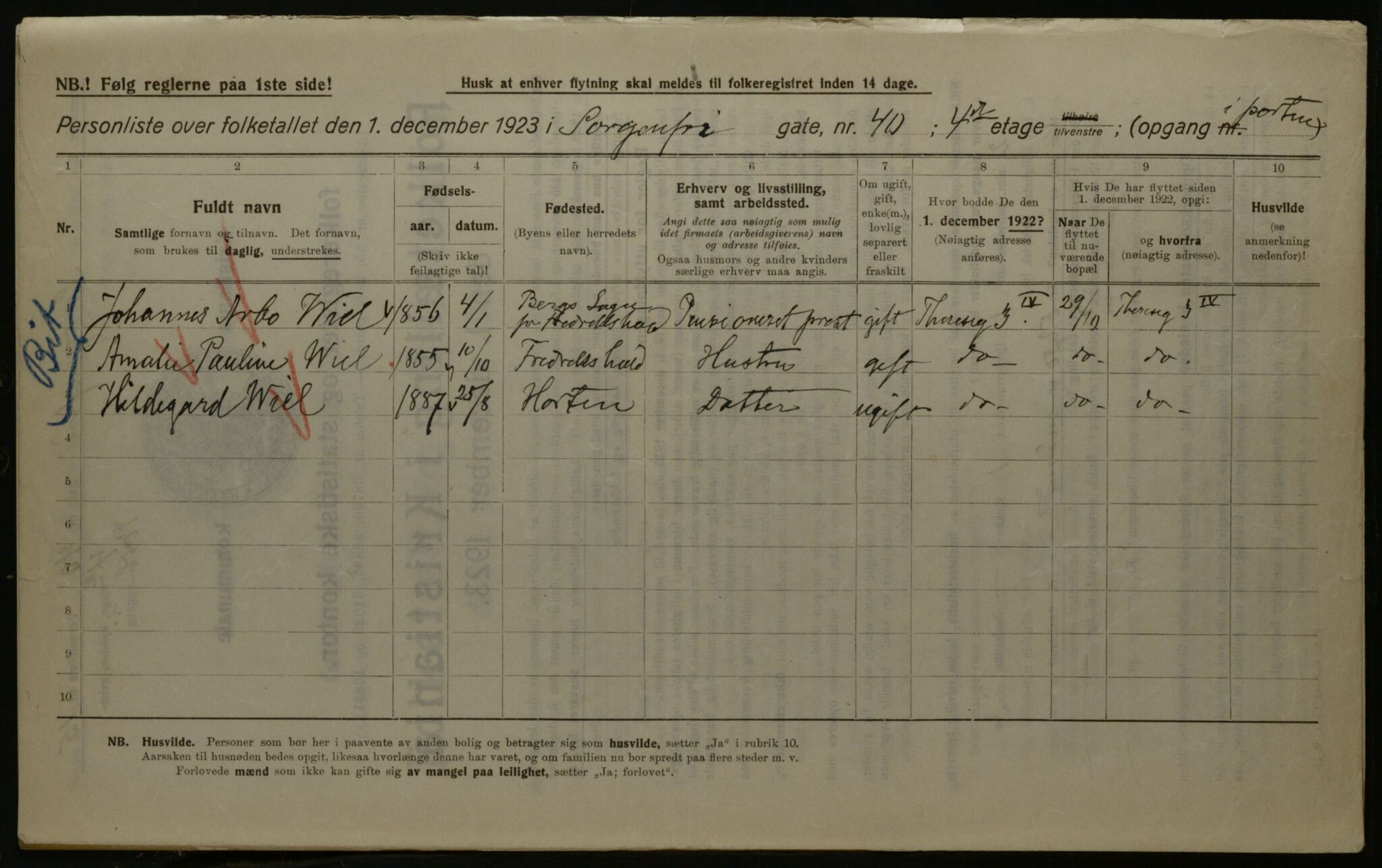 OBA, Kommunal folketelling 1.12.1923 for Kristiania, 1923, s. 110887